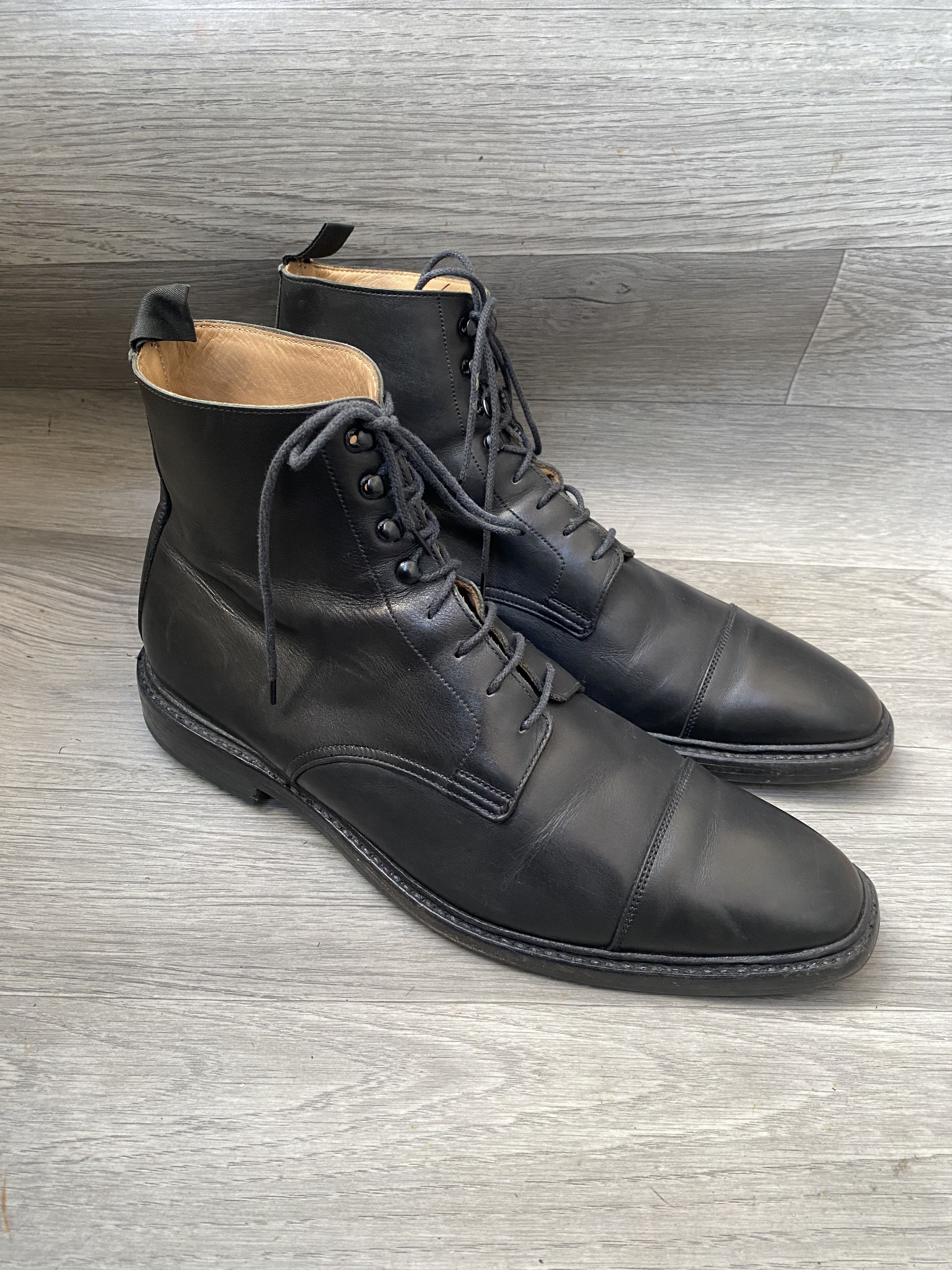 Crockett & Jones Crockett and jones northcote cap-toe black leather boots Size US 10 / EU 43 - 8 Thumbnail