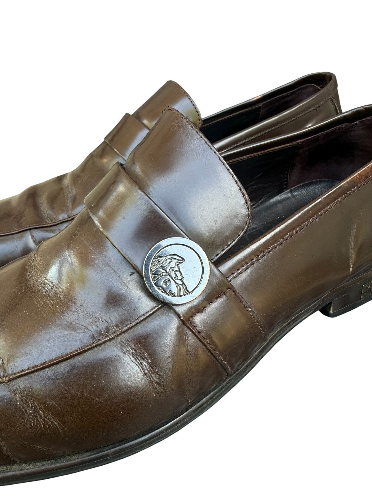 Versace Versace collection brown leather loafers Size US 11 / EU 44 - 2 Thumbnail