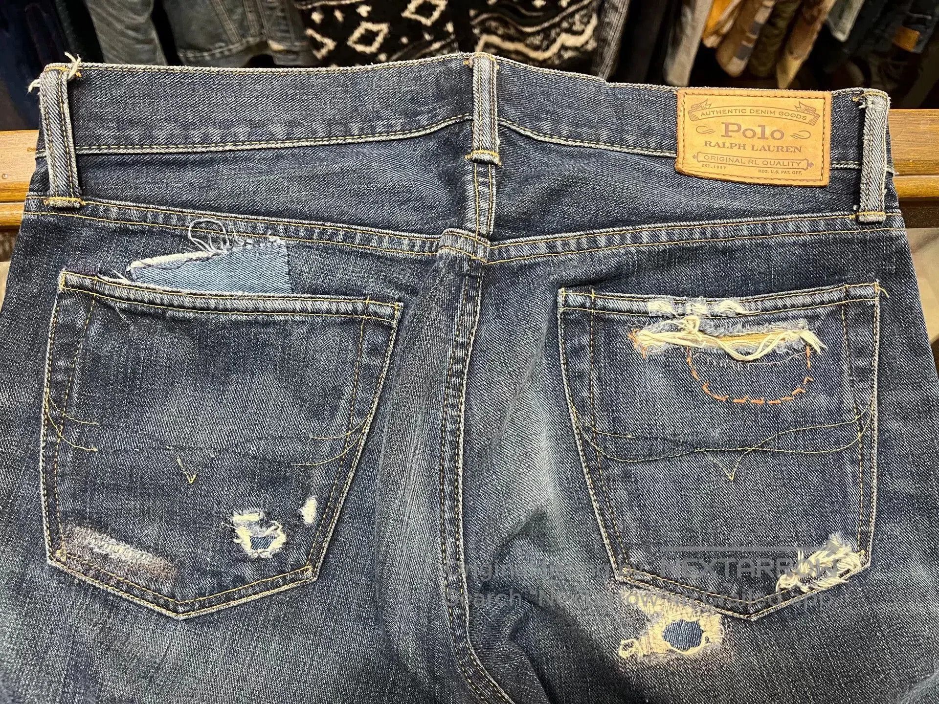 RRL Ralph Lauren rrl patchwork distressed denim jeans. Size US 32 / EU 48 - 4 Thumbnail