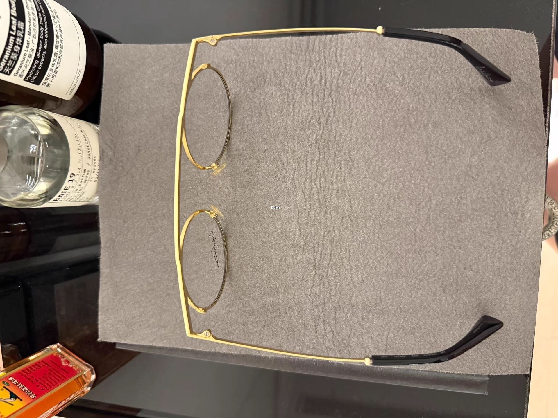 Yohji Yamamoto Round Frame Black Glasses with Gold Accents Size ONE SIZE - 3 Thumbnail