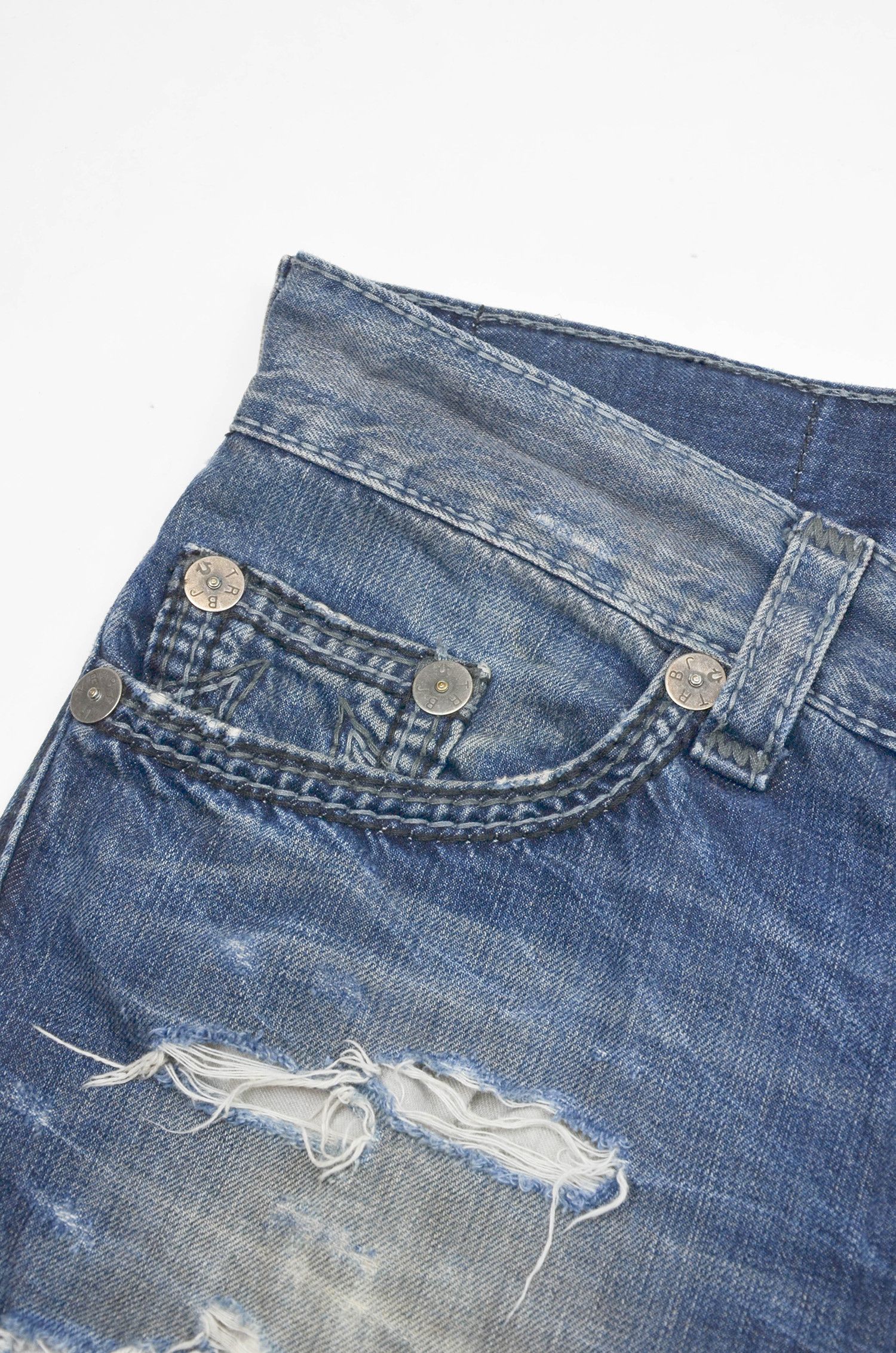 True Religion True Religion Dean Relaxed Slashed Big QT Jeans - Size 33 Size US 33 - 4 Thumbnail