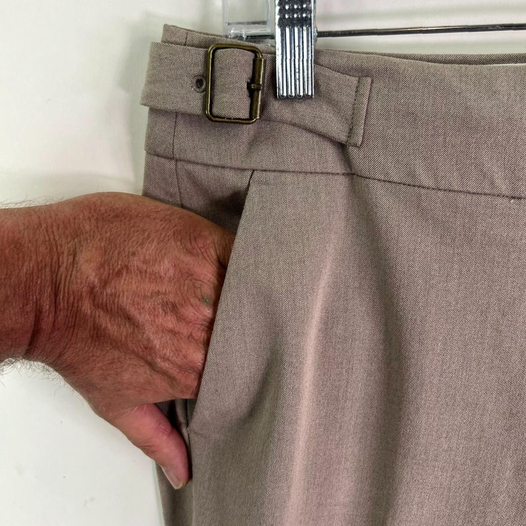 Ann Taylor Ann Taylor Loft Julie Trouser Pants Womens Size 6 Beige 32X33 Stretch Wide Leg 90s City Preppy Size 28" / US 6 / IT 42 - 5 Thumbnail