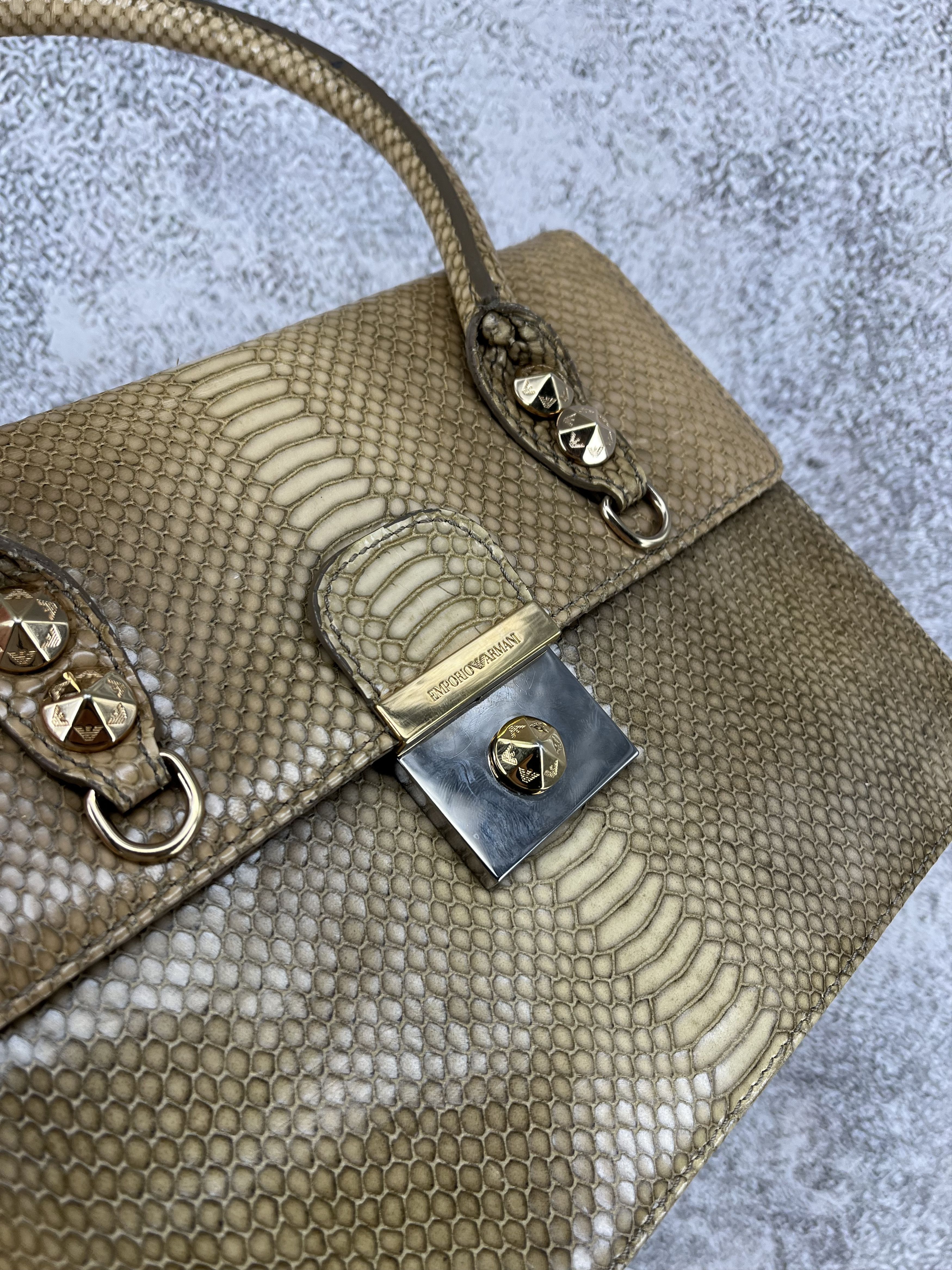 Emporio Armani Emporio Armani Vintage Python Leather Top Handle Bag Size ONE SIZE - 5 Thumbnail