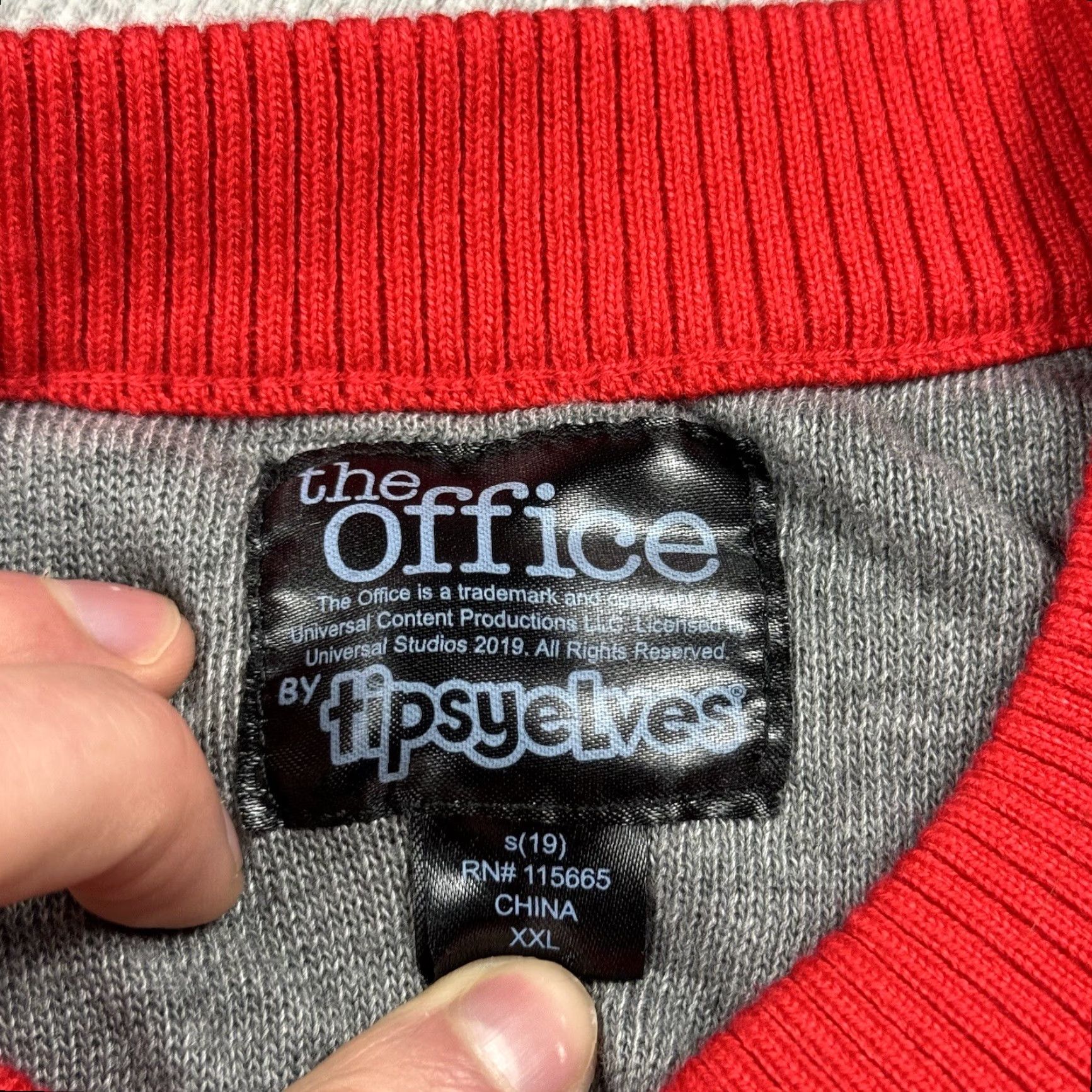Vintage TIPSYELVES THE OFFICE UGLY CHRISTMAS SWEATER KNIT NICE PACKAGE ADULT 2XL Red Graphic Print Santa THATS WHAT SHE SAID Size XXL / US 16-18 / IT 52-54 - 6 Thumbnail