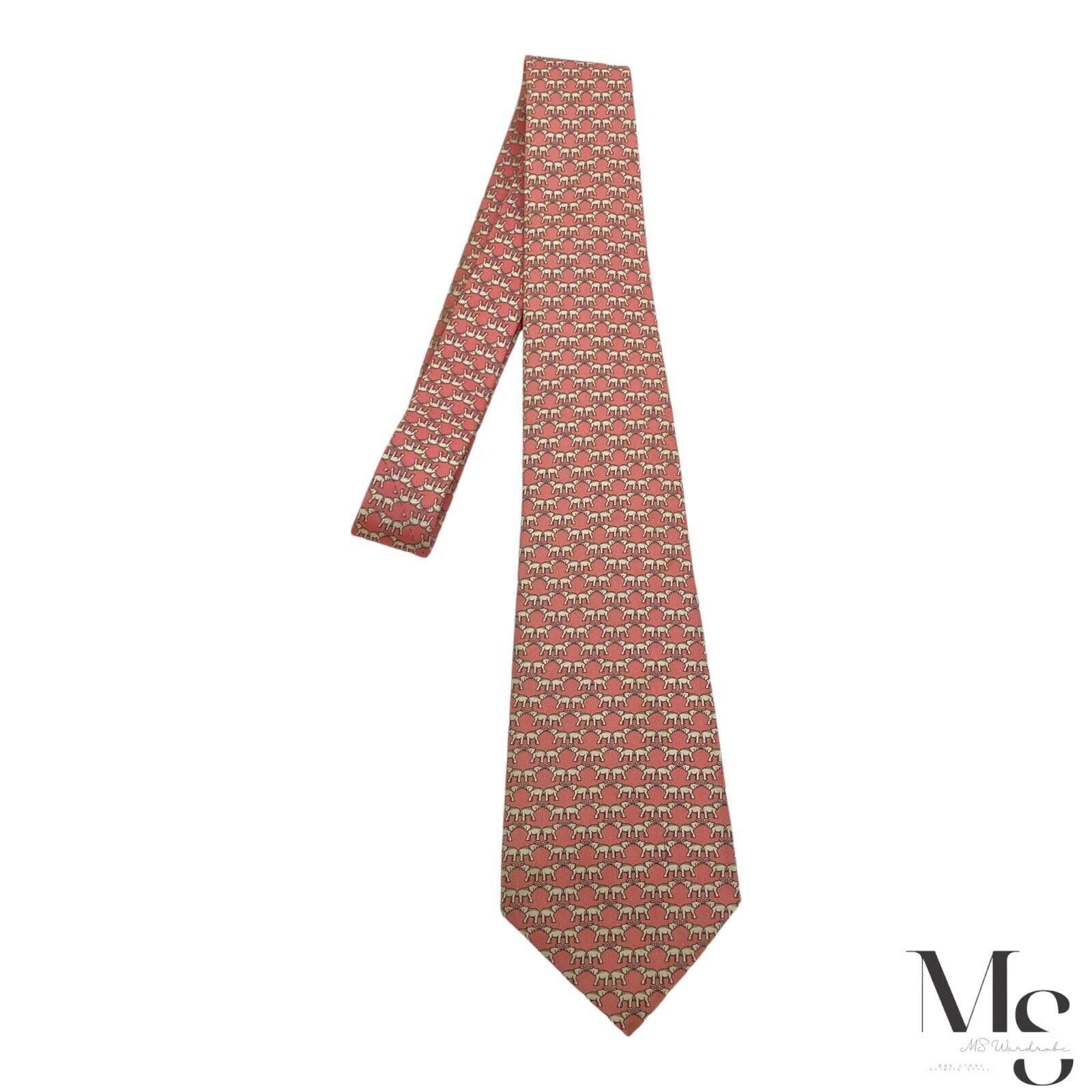 Jim Thompson JIM THOMPSON Pink Elephant Print Silk Tie Made In Thailand W Size ONE SIZE - 7 Thumbnail