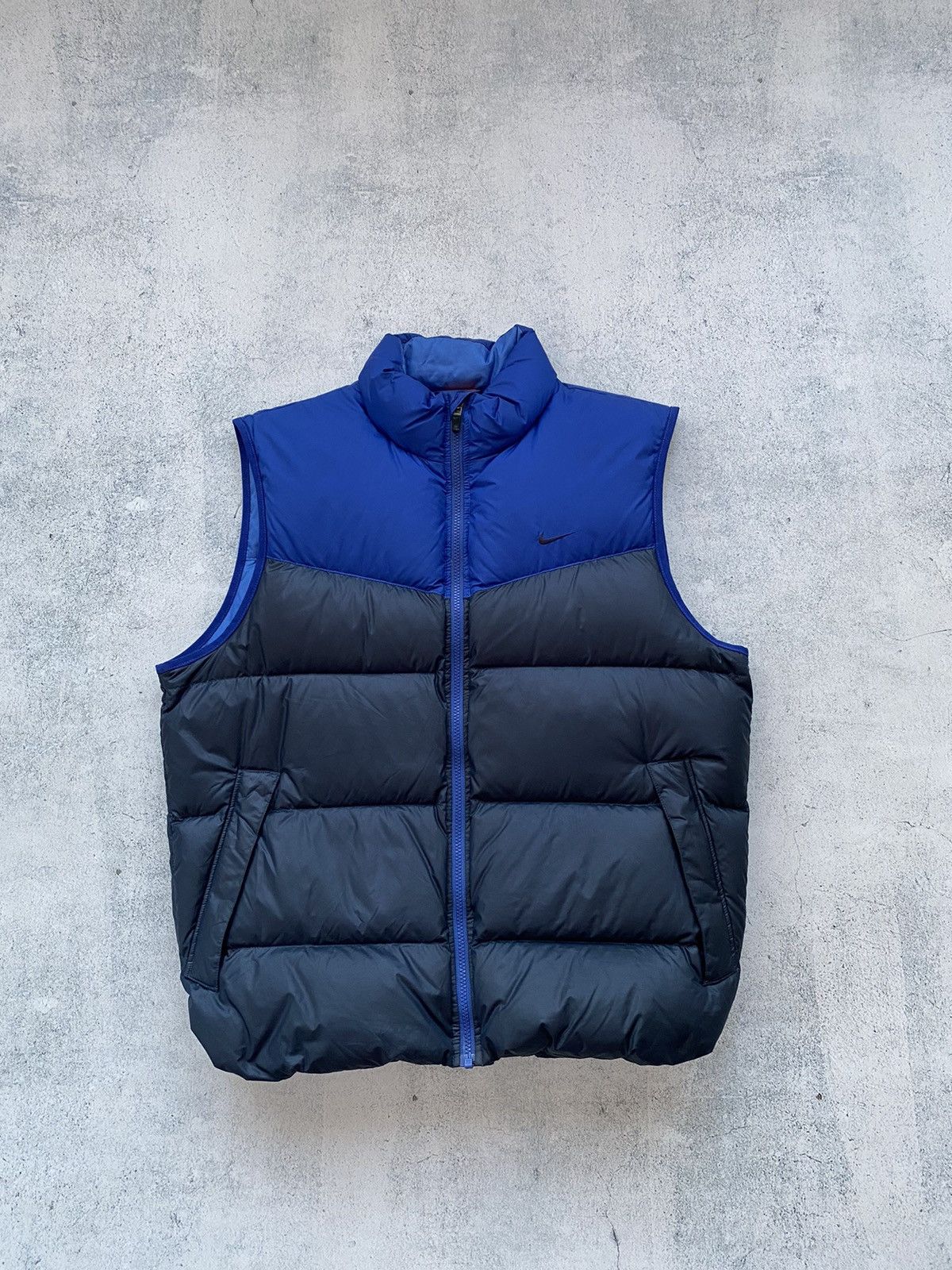 Image of Y2K Nike Nylon Drill Puffer Down Vest, Men's (Size Large)