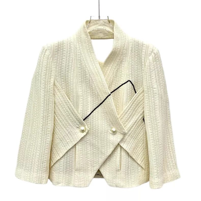 Chanel Chanel Off-white cotton pearl button long-sleeved jacket Size XS / US 0-2 / IT 36-38 - 1 Thumbnail