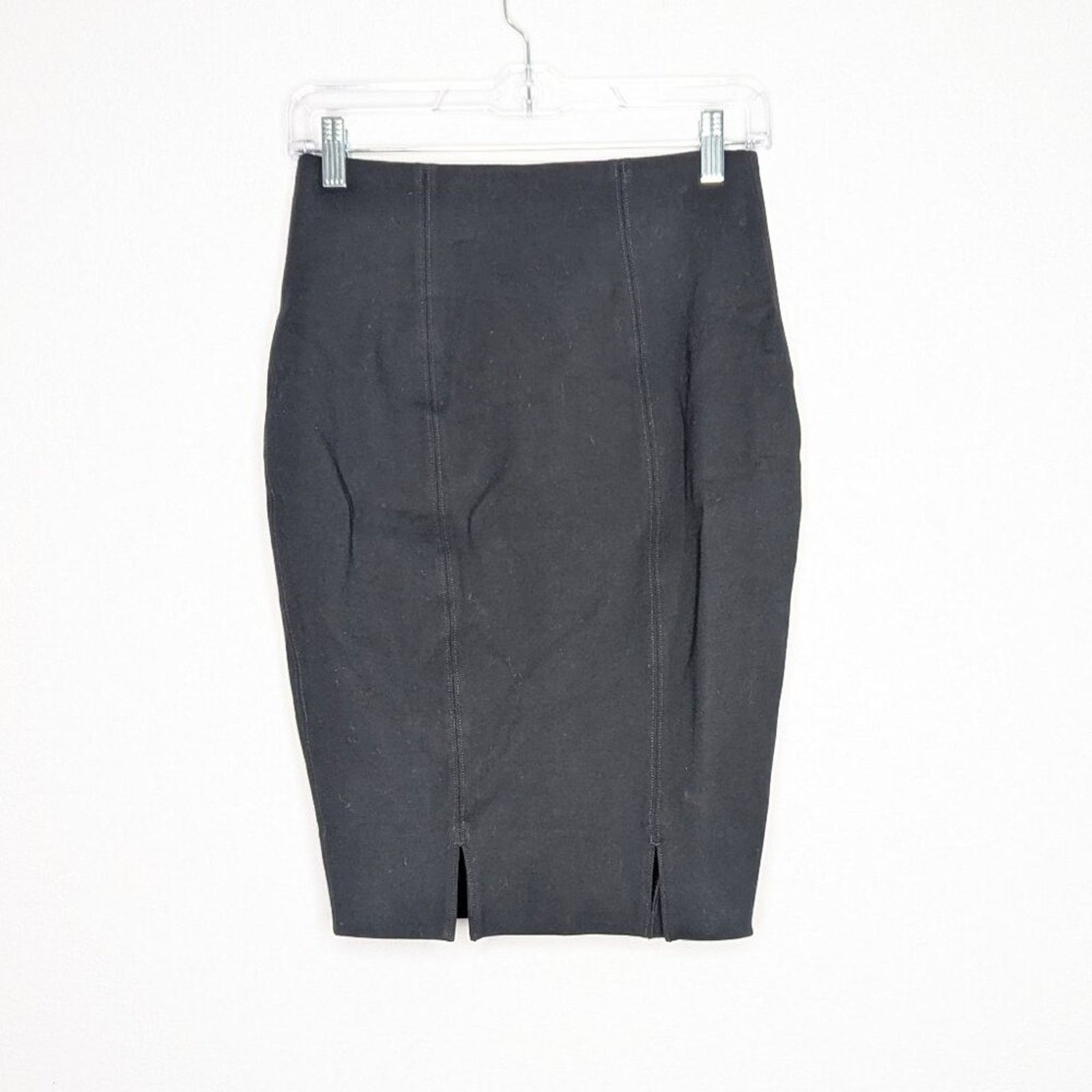 Spanx Spanx Black Stretch Slimming Pencil Skirt Double Back Slit S Size 28" / US 6 / IT 42 - 2 Thumbnail