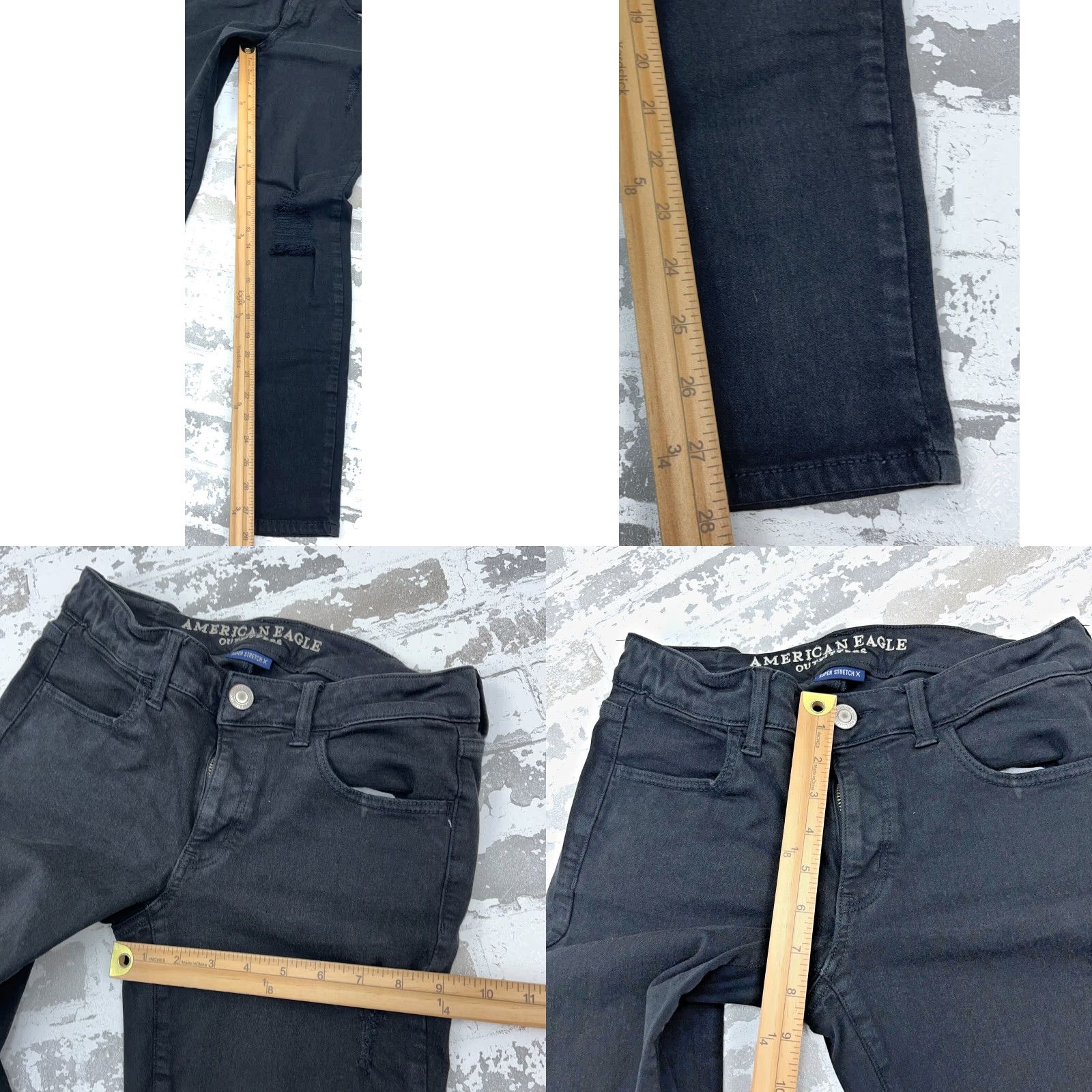 American Eagle Outfitters American Eagle Jeans Women 6 Black High Rise Jegging Distressed Stretch 5-Pocket Denim Pants Size 28" / US 6 / IT 42 - 8 Thumbnail