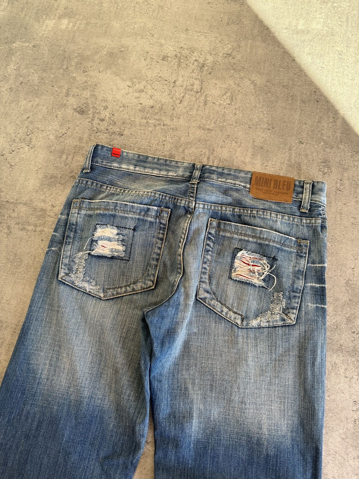 Japanese Brand Baggy Jeans Denim Blue Distressed Rap Skate Y2K Size US 34 / EU 50 - 6 Thumbnail
