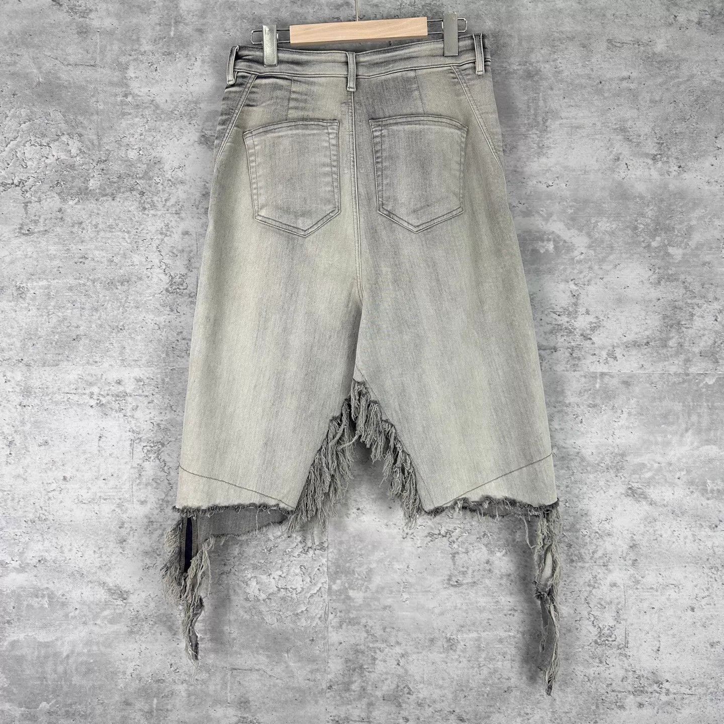 Rick Owens Rick Owens LGray Distressed Denim Skirt Pants 29 Size 29" - 2 Thumbnail