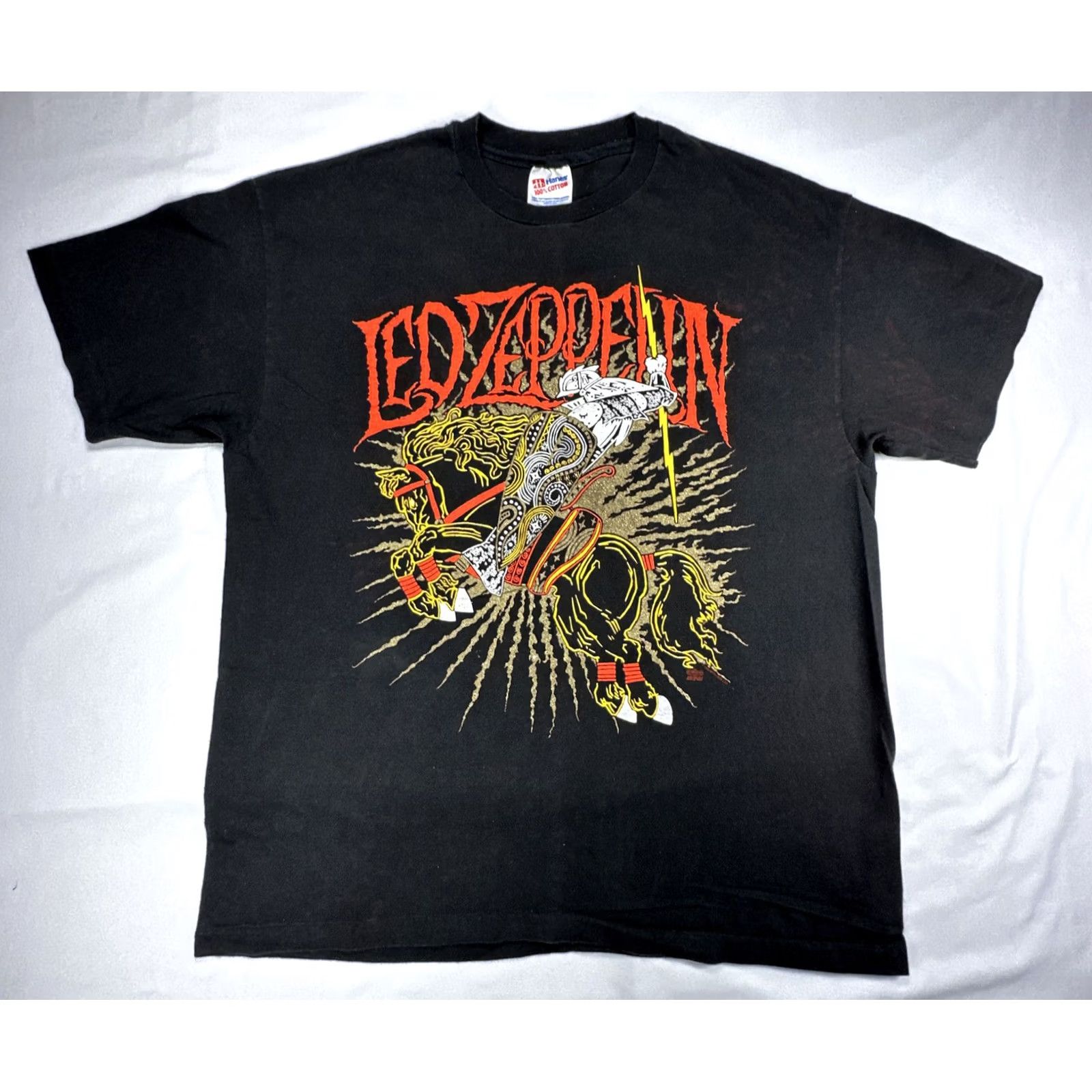 Hanes VINTAGE LED ZEPPELIN T-Shirt XL 1994 90s Hanes Black Cotton Short Sleeve Unisex Adults Mens Womens Size US XL / EU 56 / 4 - 2 Thumbnail