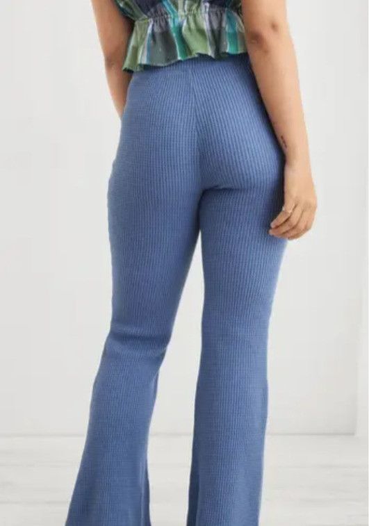 Other Aerie Waffle Knit Flare Pants Blue ( XS ) Size 24" / US 00 / IT 34 - 2 Thumbnail