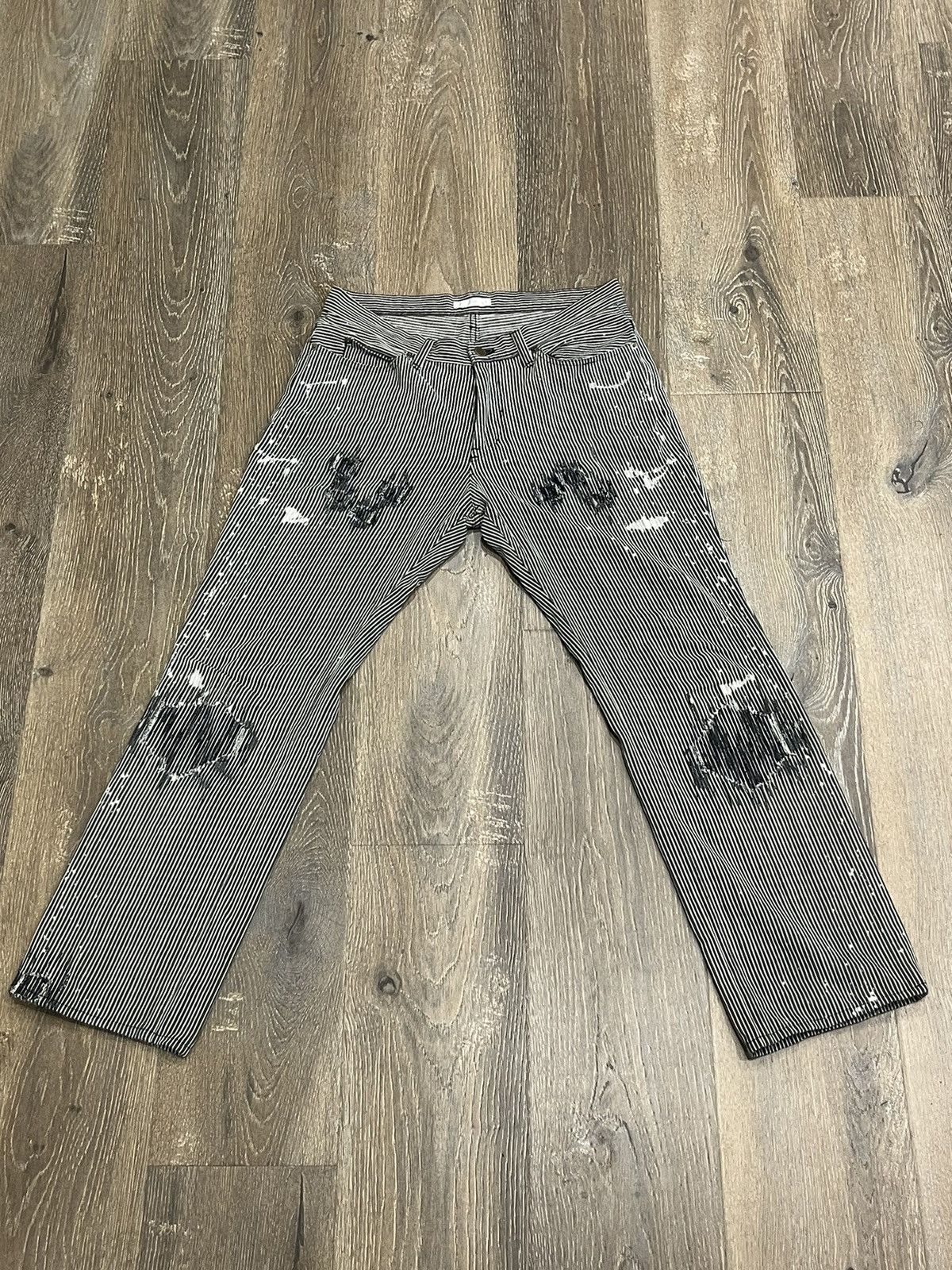 image of Number N Ine x Takahiromiyashita The Soloist Number (N)Ine Aw/01 Hickory Denim in White (Size 32)
