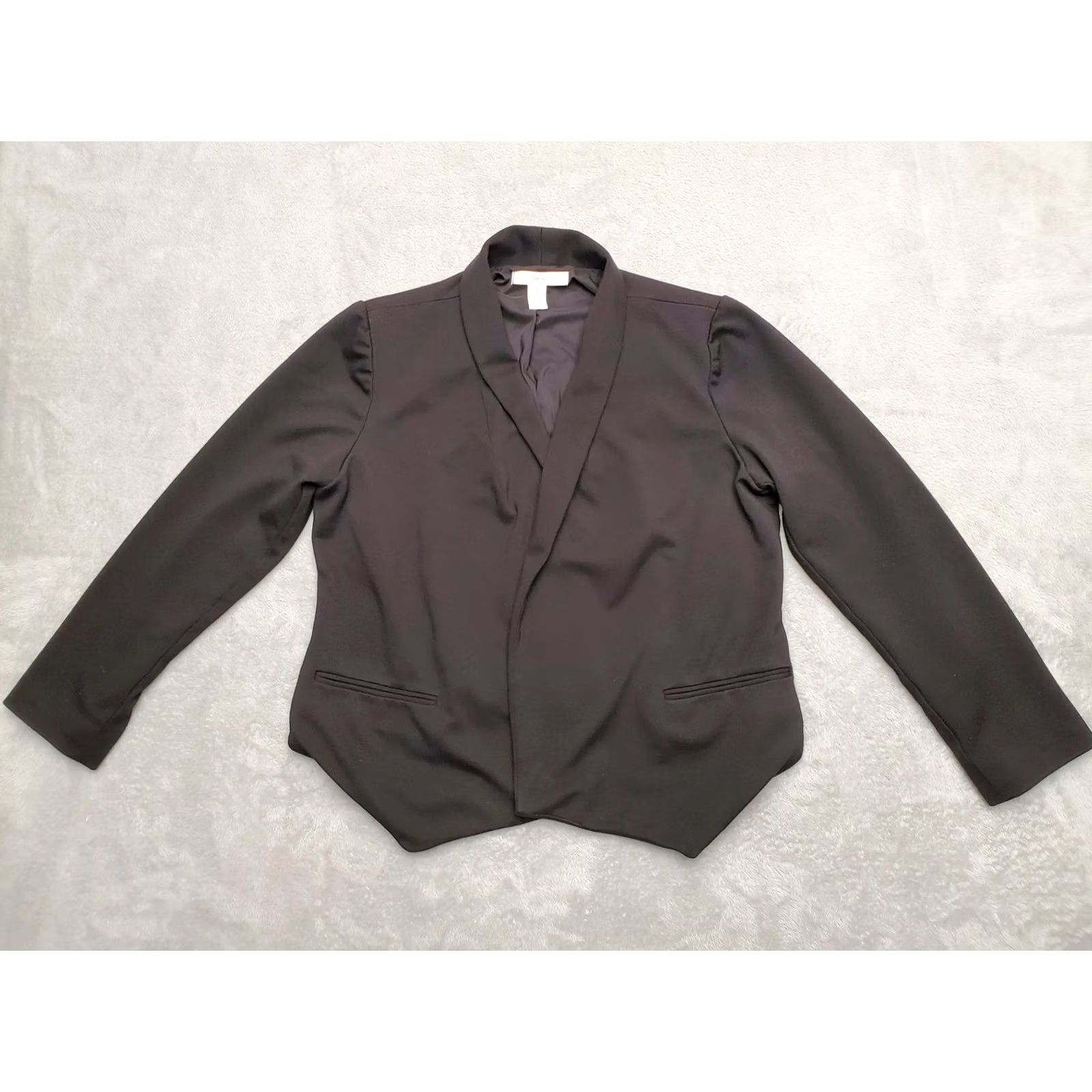 Vintage Chicos Jacket Womens Sz 1 US 8 Black Lined Rayon Blend Open Front Blazer Size XS / US 0-2 / IT 36-38 - 7 Thumbnail