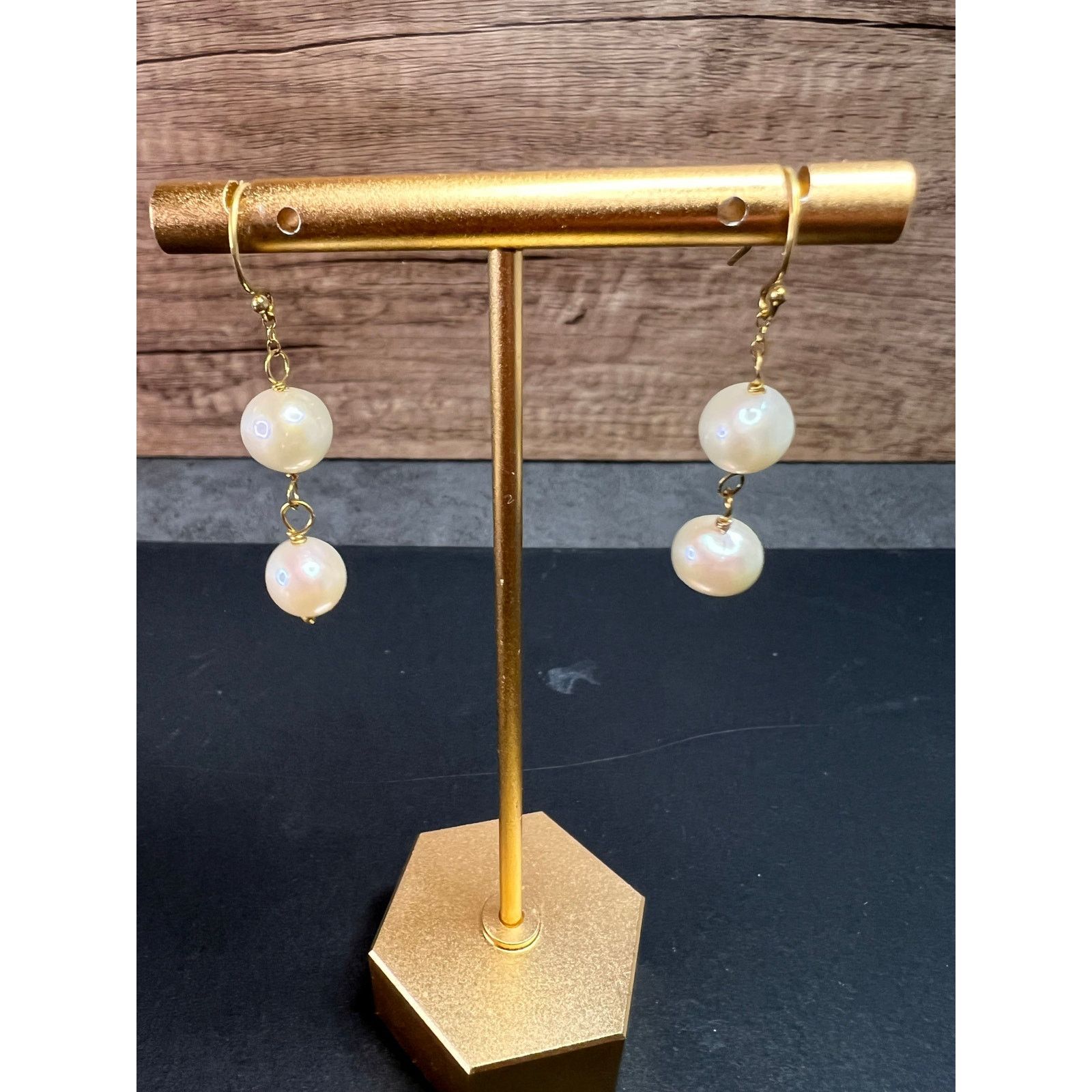 Other Cultured pearl dangle earrings in YG over sterling silver Size ONE SIZE - 2 Thumbnail