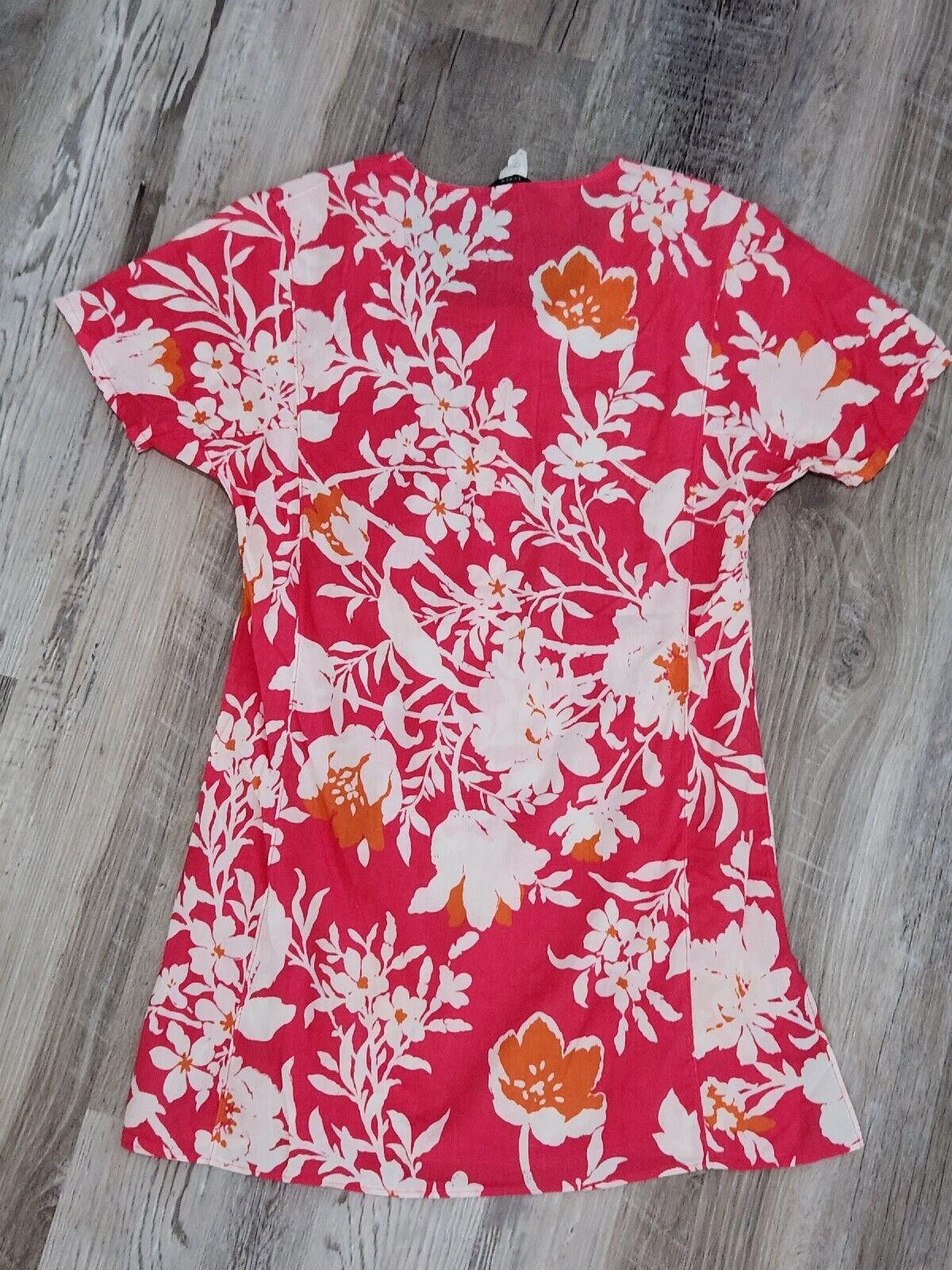 J.Crew J Crew Swimsuit Coverup Small Floral Pink White Short Sleeve Size ONE SIZE - 2 Thumbnail