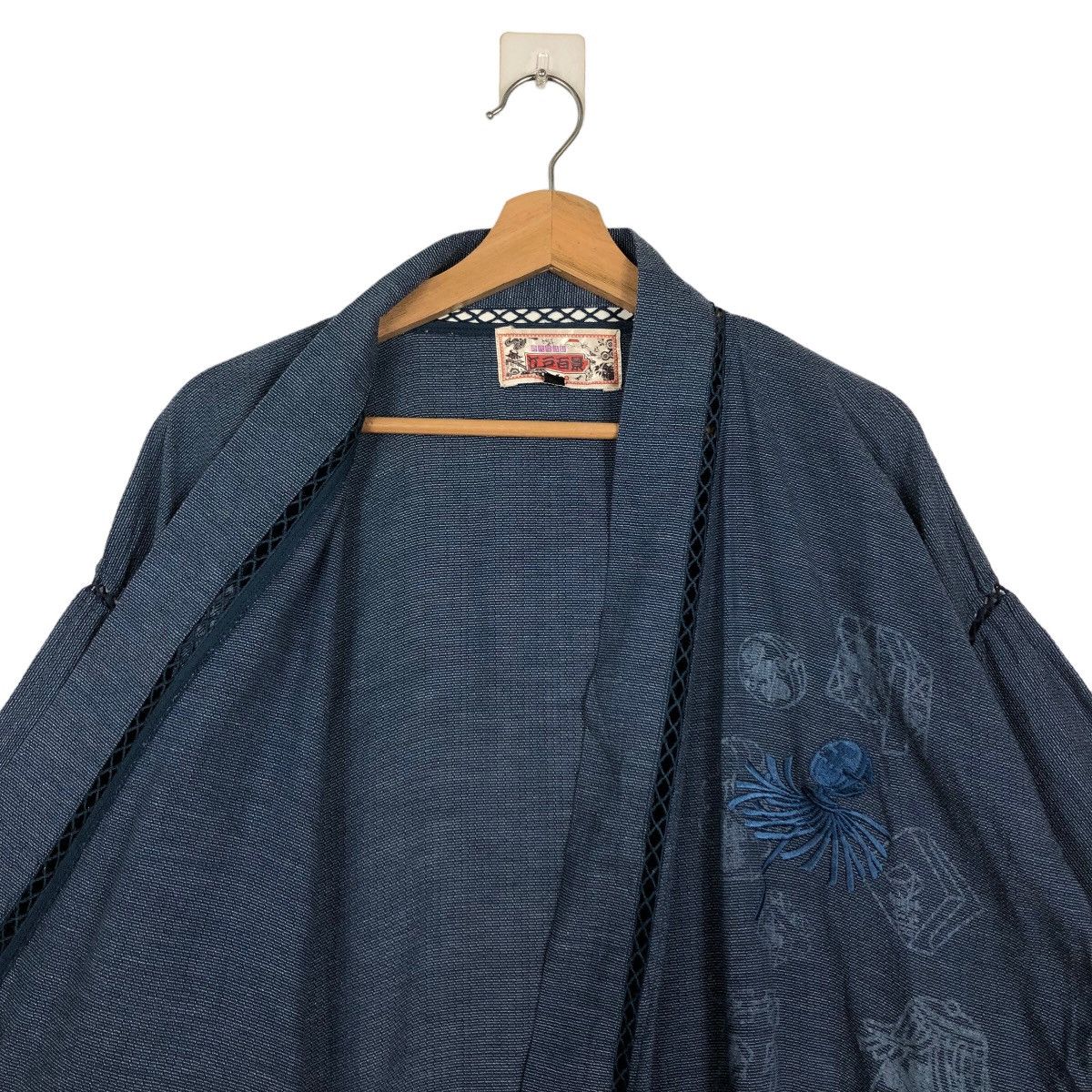 45rpm 🔥Vintage Traditional Japanese Kimono Japan Sisoko Blue Blue Size US L / EU 52-54 / 3 - 10 Thumbnail