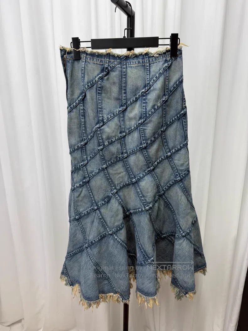 Junya Watanabe Junya Watanabe size M Checkered washed fishtail skirt Size 23" - 4 Thumbnail