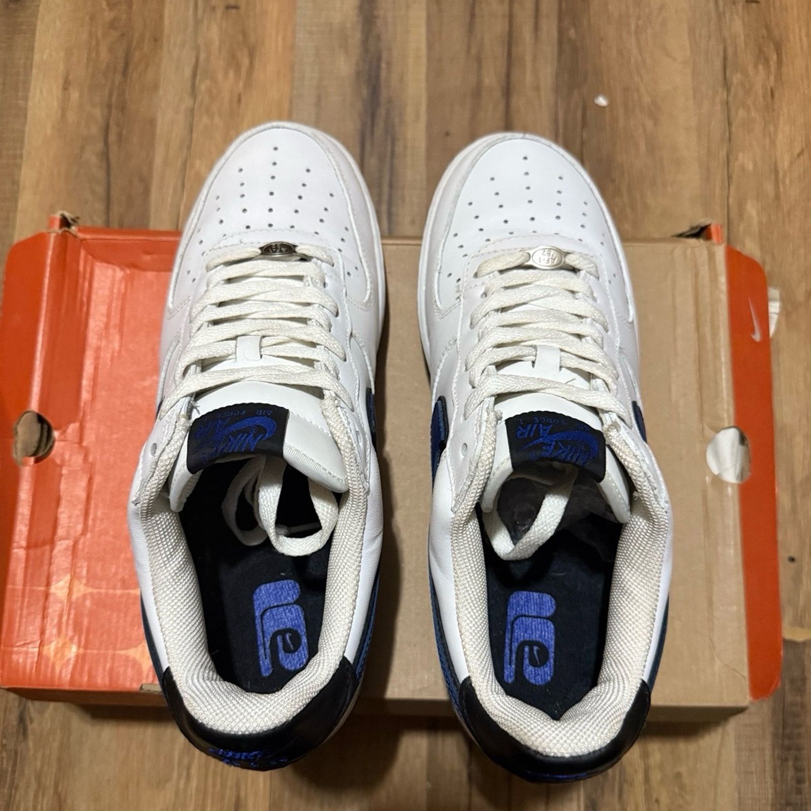 Nike 2004 Nike Air Force 1 White Sport Royal Black Size US 11 / EU 44 - 3 Thumbnail