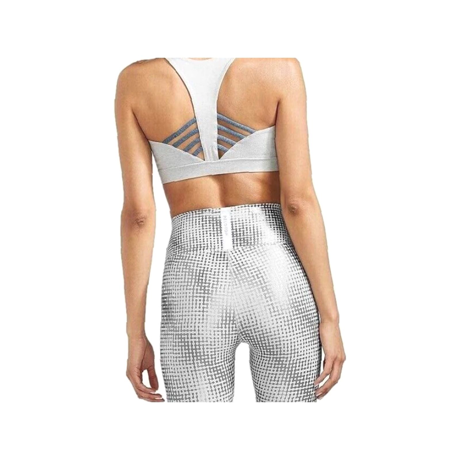 Vintage Peloton Sports Bra Womens Heathered Gray Racerback High Support Pullover One Size Small Strappy Logo Together We Go Far Size ONE SIZE - 5 Thumbnail