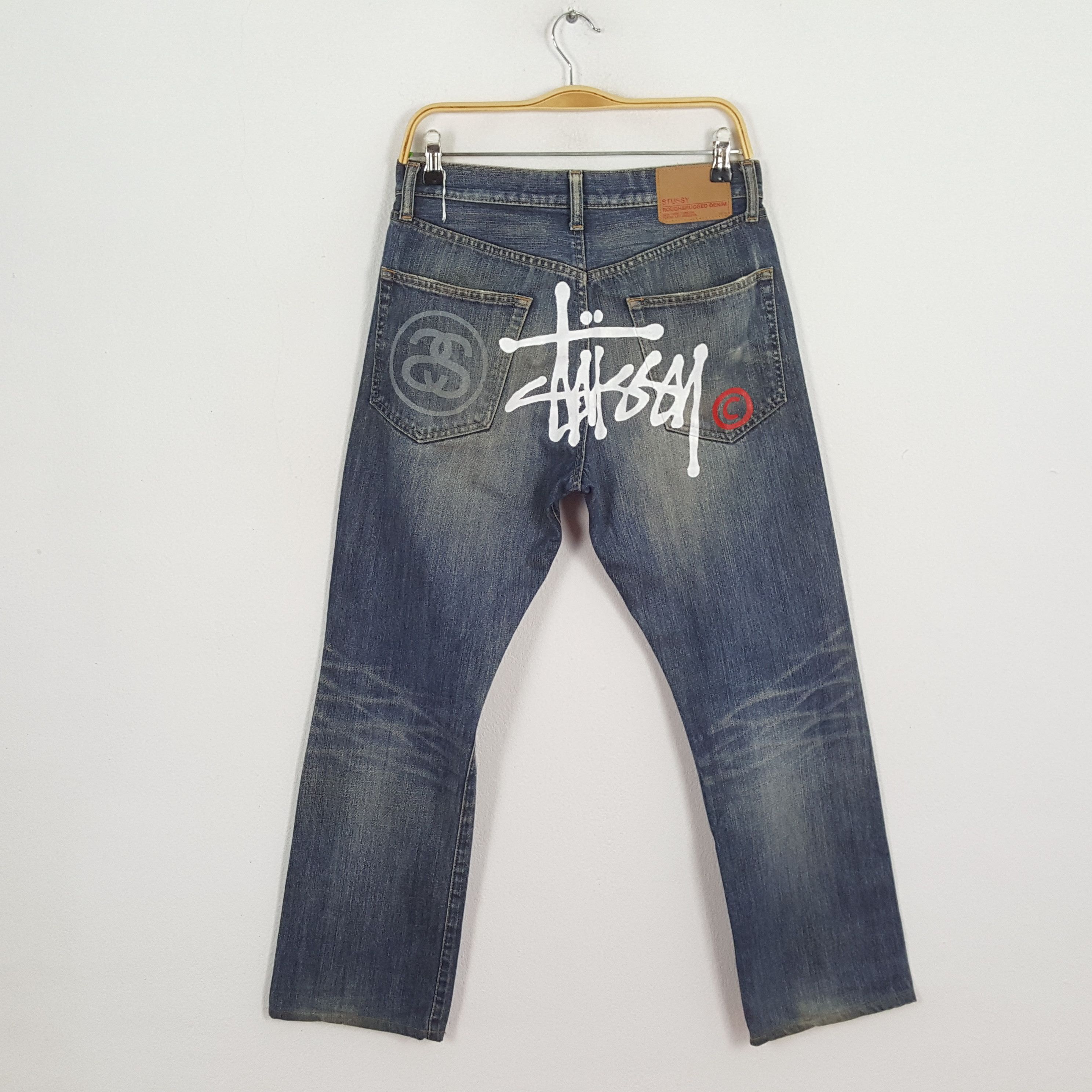 Stussy × Vintage Vintage STUSSY Streetwear Skateboard Style Big Logo Jeans Size US 30 / EU 46 - 1 Thumbnail