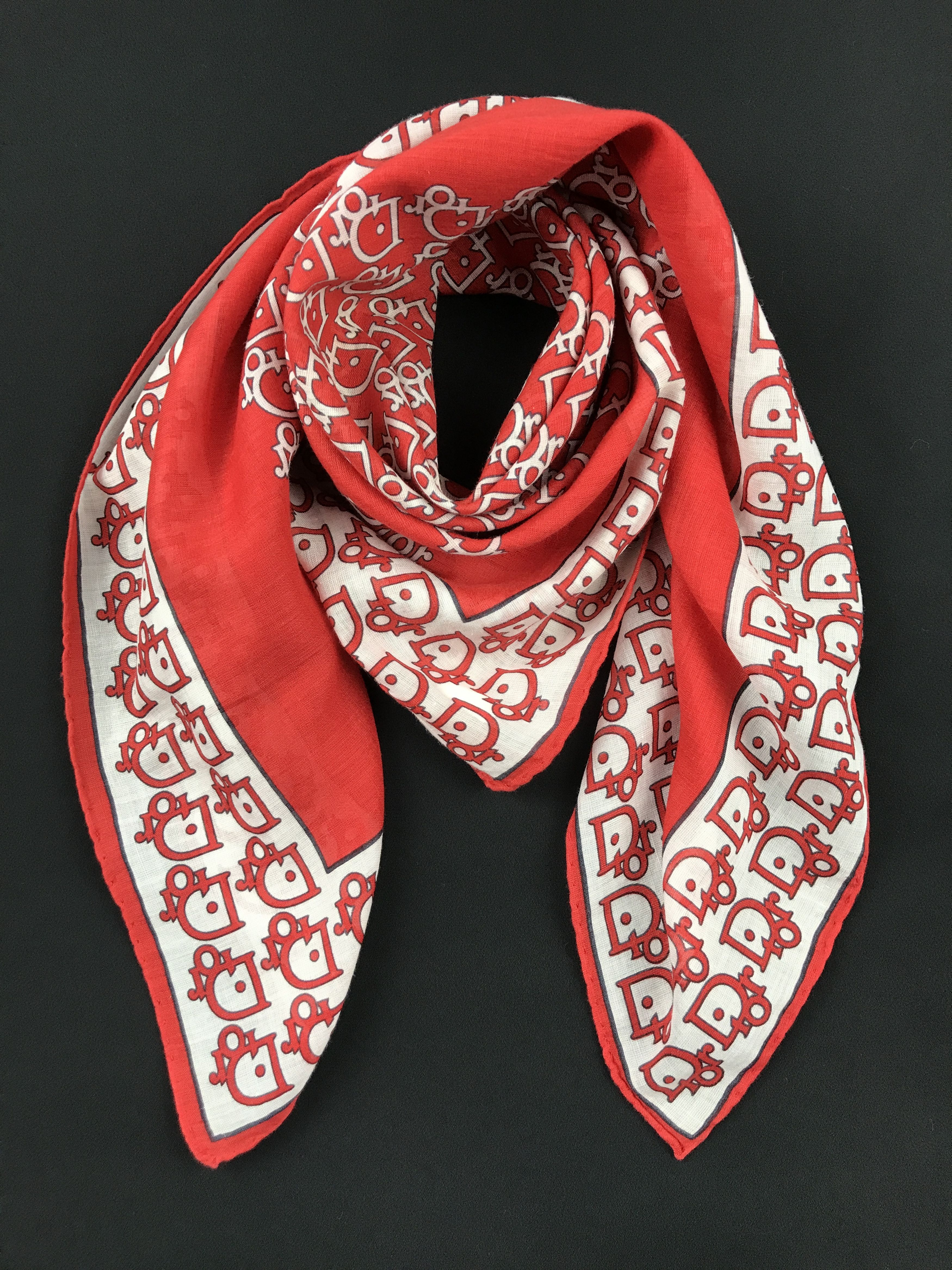Designer Vintage Christian Dior Monogram Silk Scarf Size ONE SIZE - 6 Thumbnail