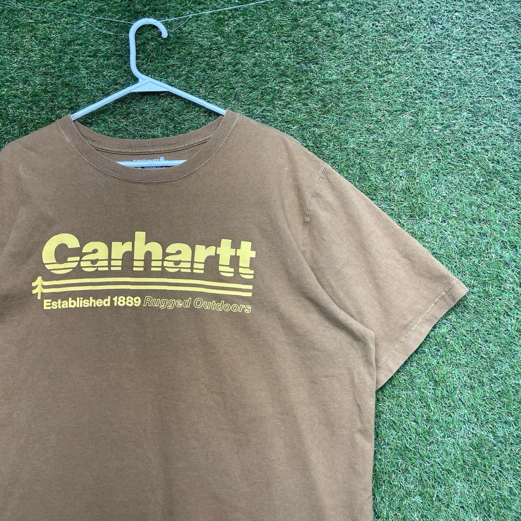 Carhartt Carhartt Shirt Mens XL Duck Brown Relaxed Fit Short Sleeve Casual Workwear Size US XL / EU 56 / 4 - 3 Thumbnail
