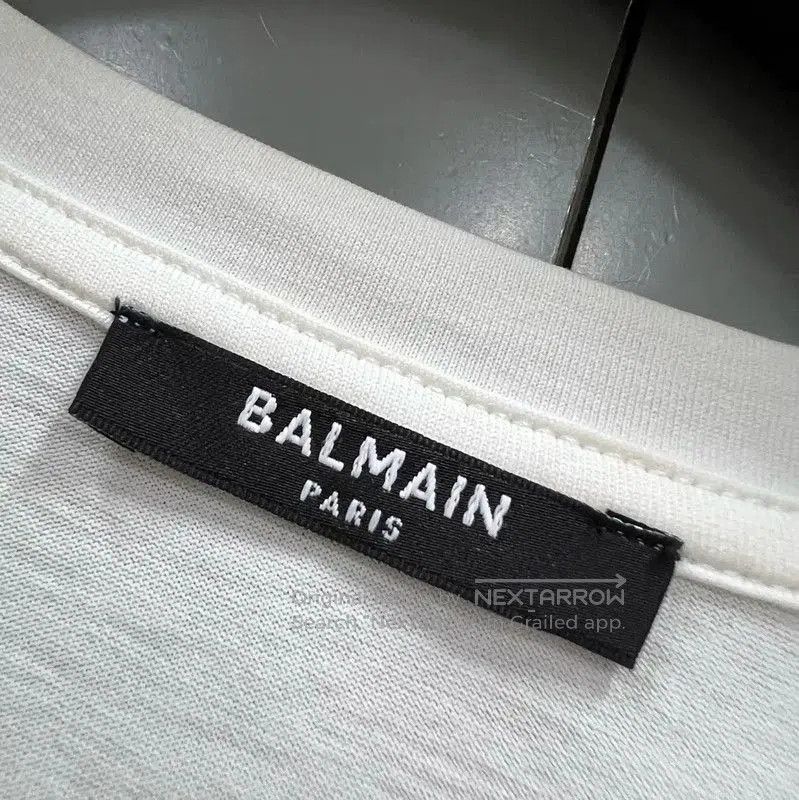 Balmain Balmain Logo White Cotton Short-Sleeve T-Shirt . Size US XL / EU 56 / 4 - 2 Thumbnail
