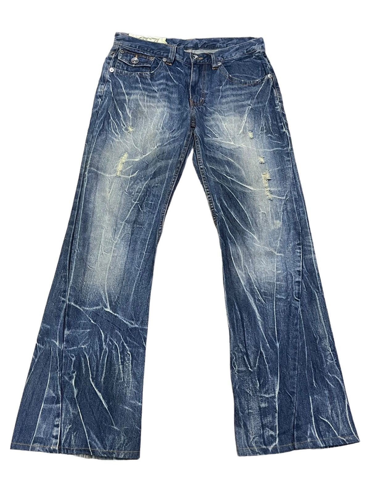 Vintage 🔥FYE💥ANTFUI PREMIUM LUXURY Distressed Punk Whiskered Flare Size US 31 - 2 Thumbnail