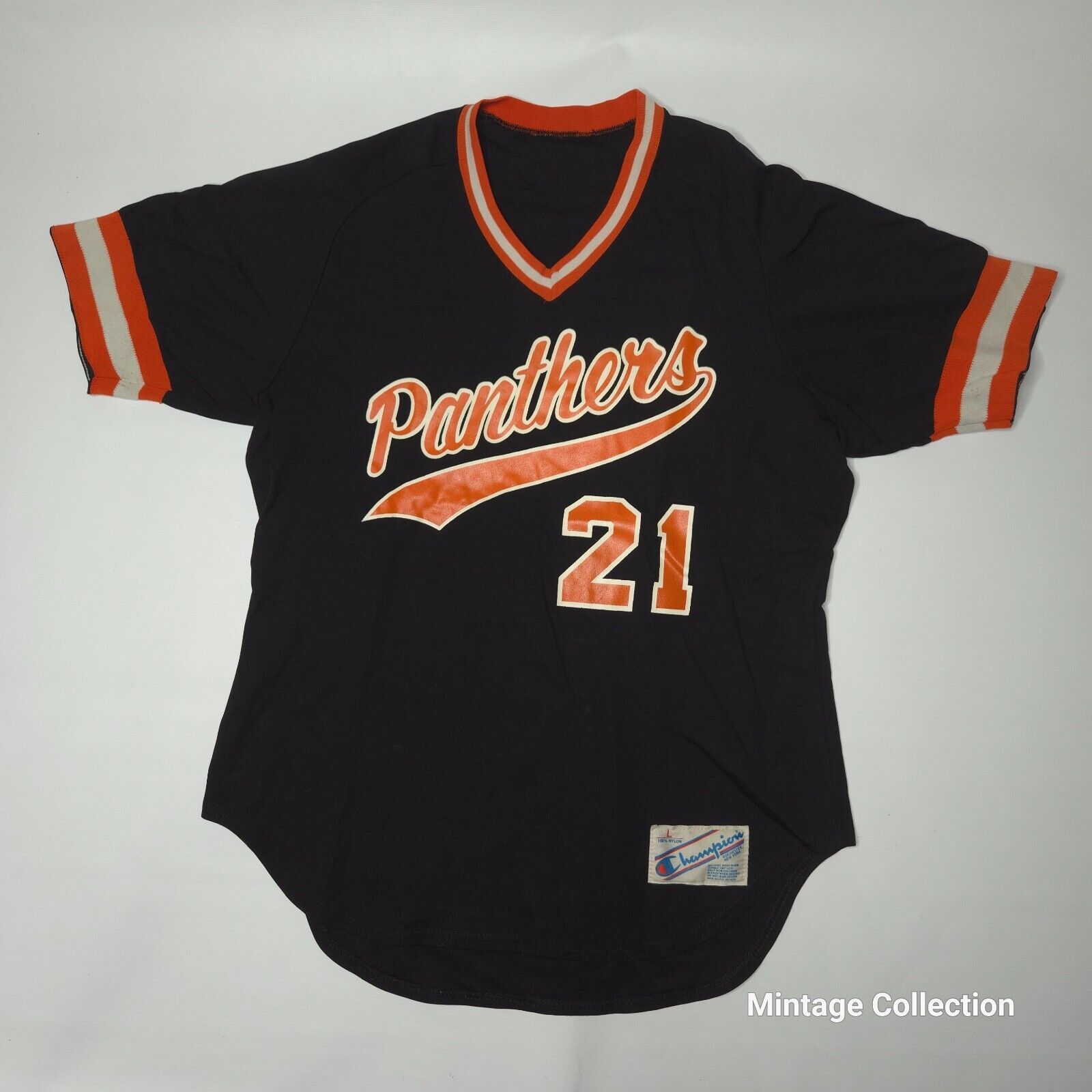 Champion VINTAGE 1980's CHAMPION BLACK PANTHERS #21 BASEBALL JERSEY L Size US L / EU 52-54 / 3 - 2 Thumbnail