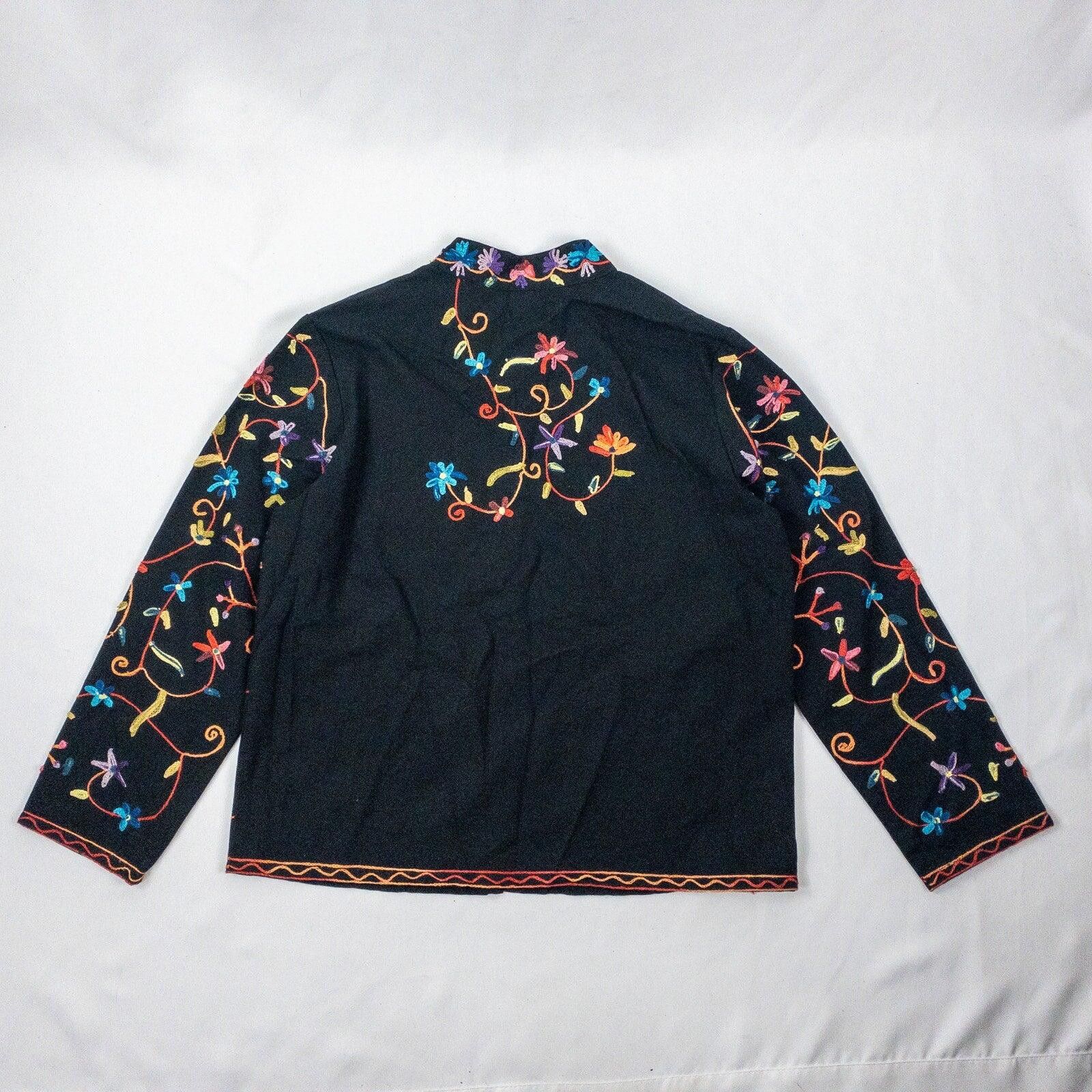 Other BFA Classics Black Embroidered Flower Jacket Womens Medium Size M / US 6-8 / IT 42-44 - 8 Thumbnail