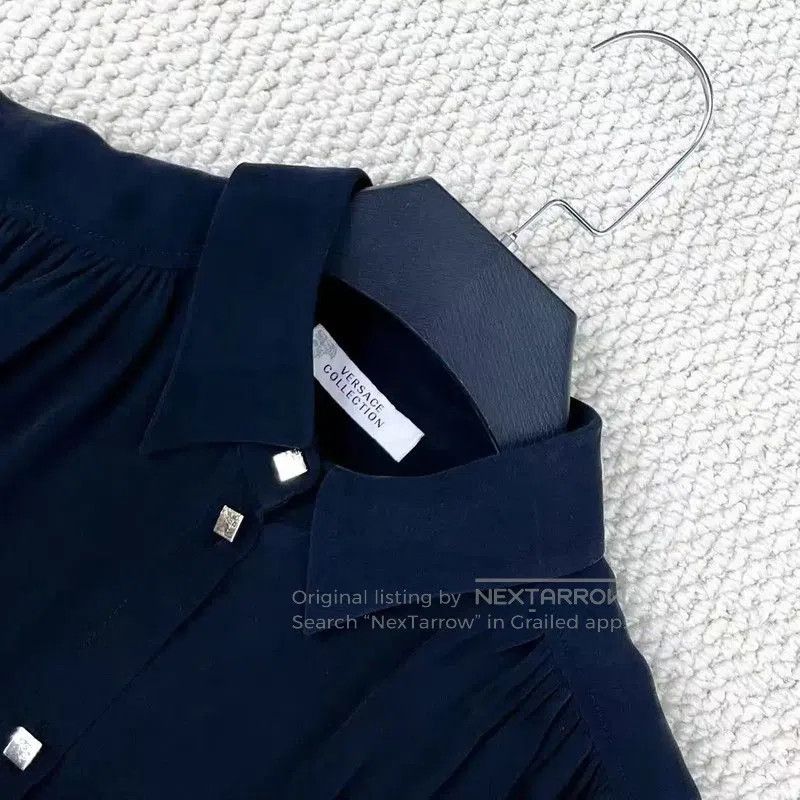 Versace Versace Black Silk Medusa Short Sleeve Shirt . Size L / US 10 / IT 46 - 3 Thumbnail