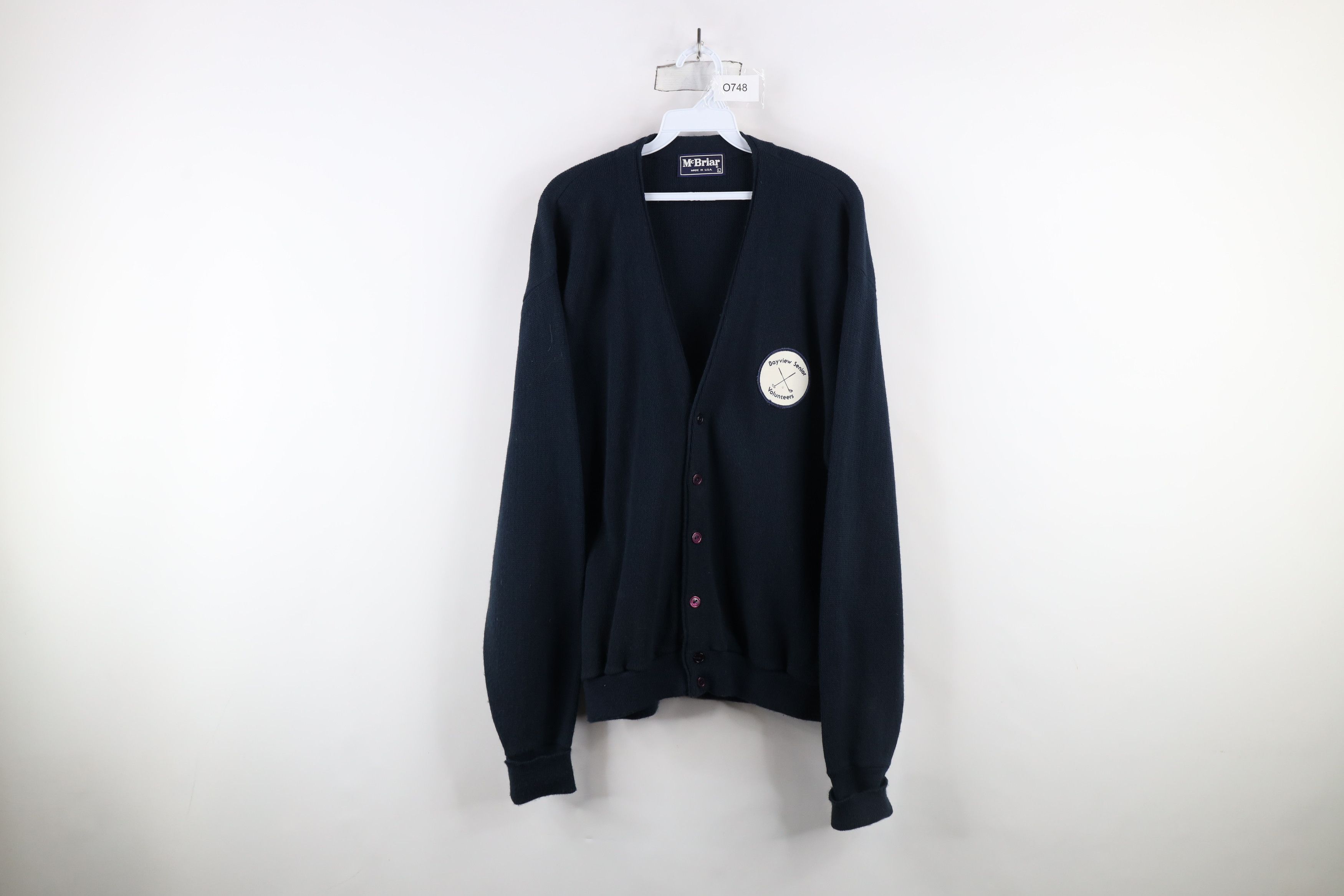 Vintage Vintage 90s Senior Golf Knit Cardigan Sweater Navy Blue USA Size US L / EU 52-54 / 3 - 1 Thumbnail