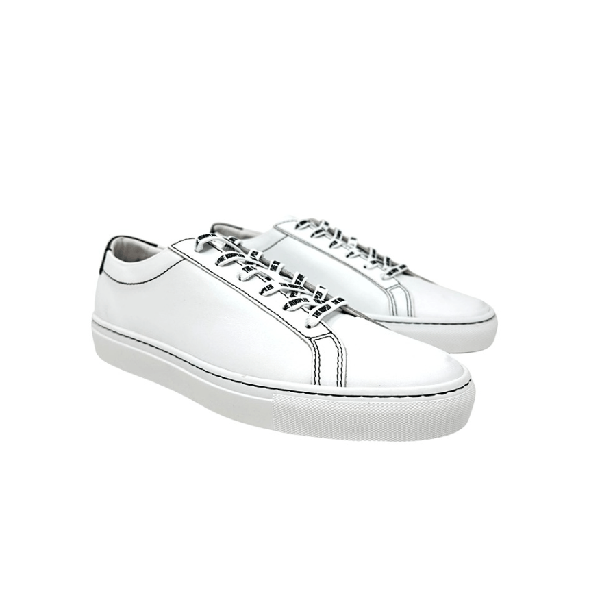 The Kooples The Kooples White Leather Lace-Up Sneakers w Contrast Stitch Size US 9 / EU 42 - 2 Thumbnail