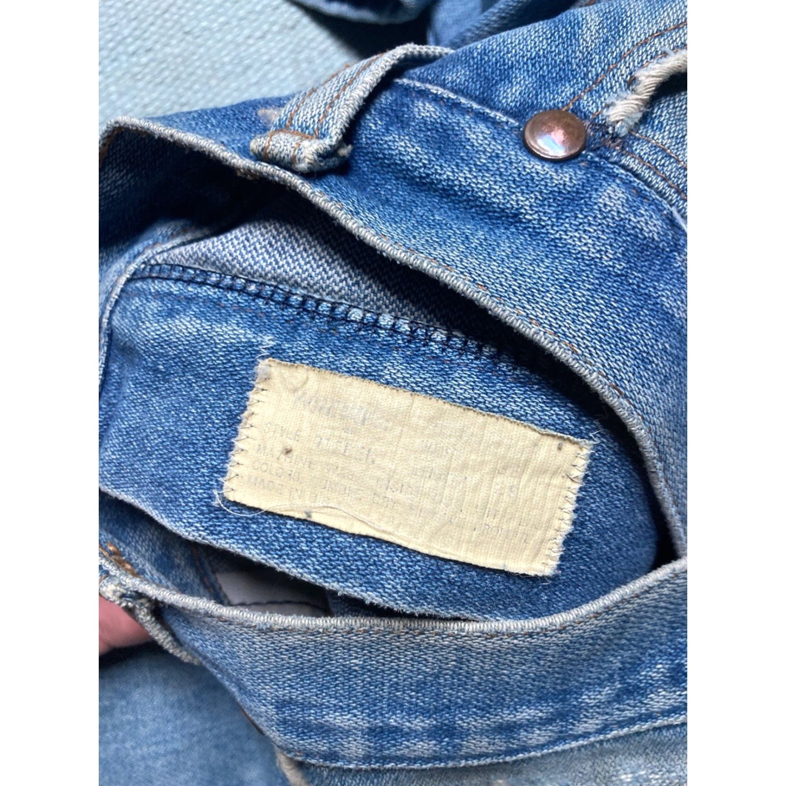Wrangler VINTAGE Wrangler Jeans Straight Men 34 34x28 Blue Denim Zip Talon 70s Farm Worn Size US 34 / EU 50 - 6 Thumbnail