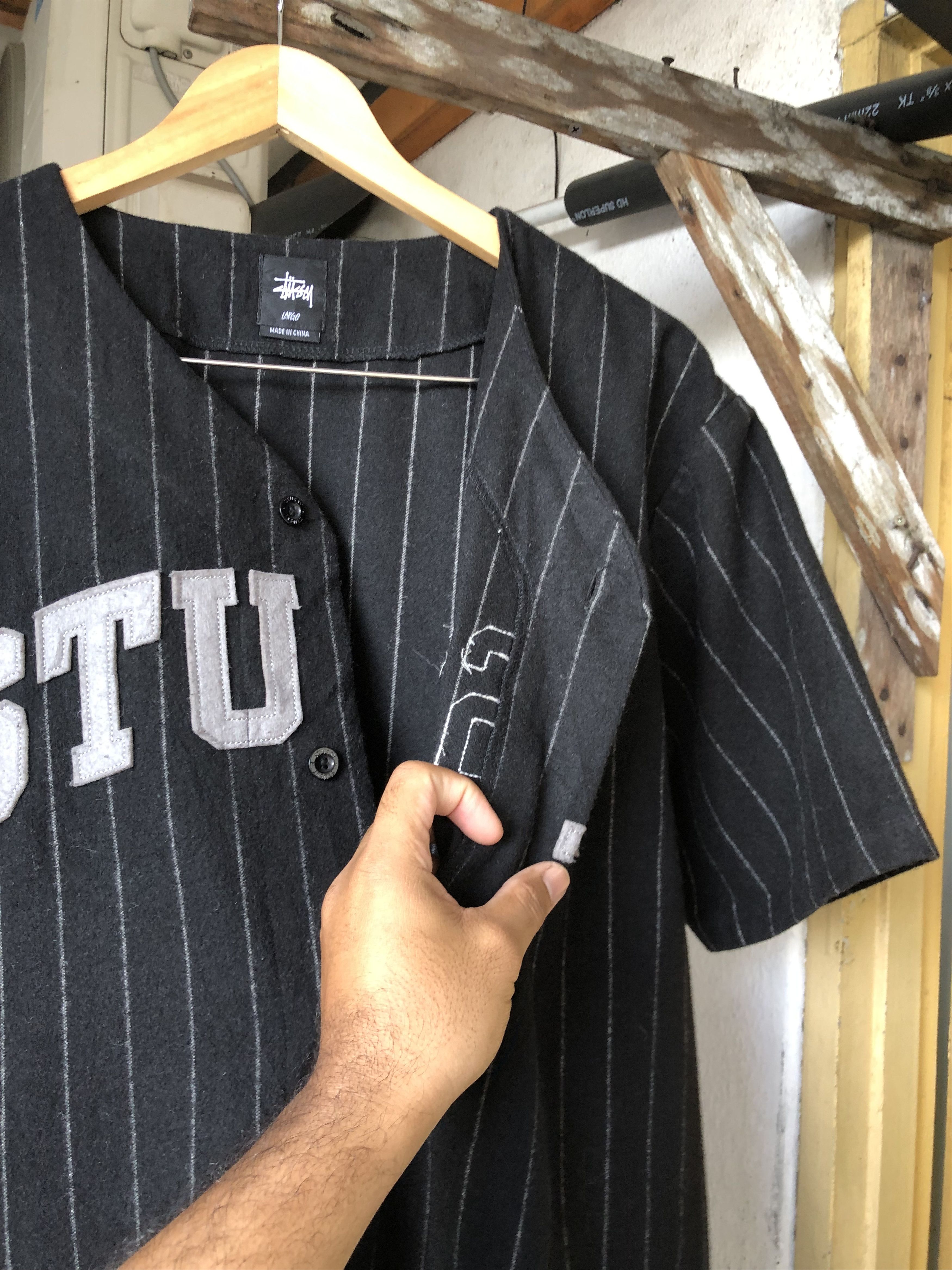 Stussy Rare🥷 Stussy Baseball Wool Shirt Size US L / EU 52-54 / 3 - 15 Thumbnail