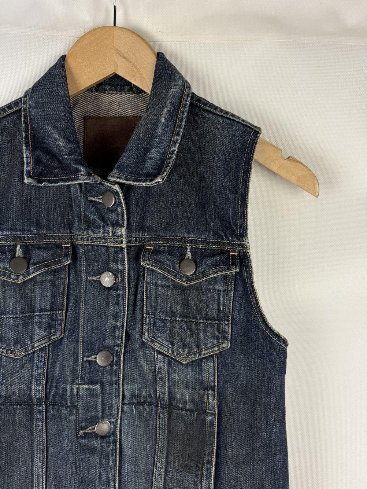 Allsaints × Japanese Brand Allsaints Ladies Easy Trucker Selvedge Denim Gilet Vest Size M / US 6-8 / IT 42-44 - 5 Thumbnail