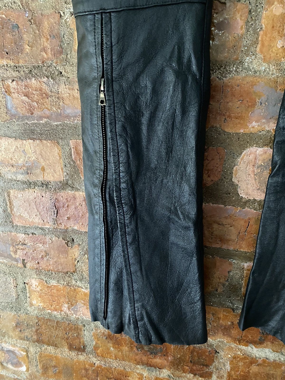 NO ID 2000s Lamb Leather Rider Zipper pants Size US 33 - 13 Thumbnail
