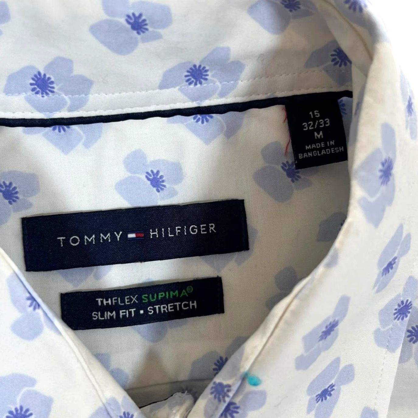 Tommy Hilfiger Tommy Hilfiger Shirt THFlex Supima Slim Fit Stretch Floral Patterned Medium Purple-Hot Pink/Green Long Sleeve Button-Up Mens Size US M / EU 48-50 / 2 - 4 Thumbnail