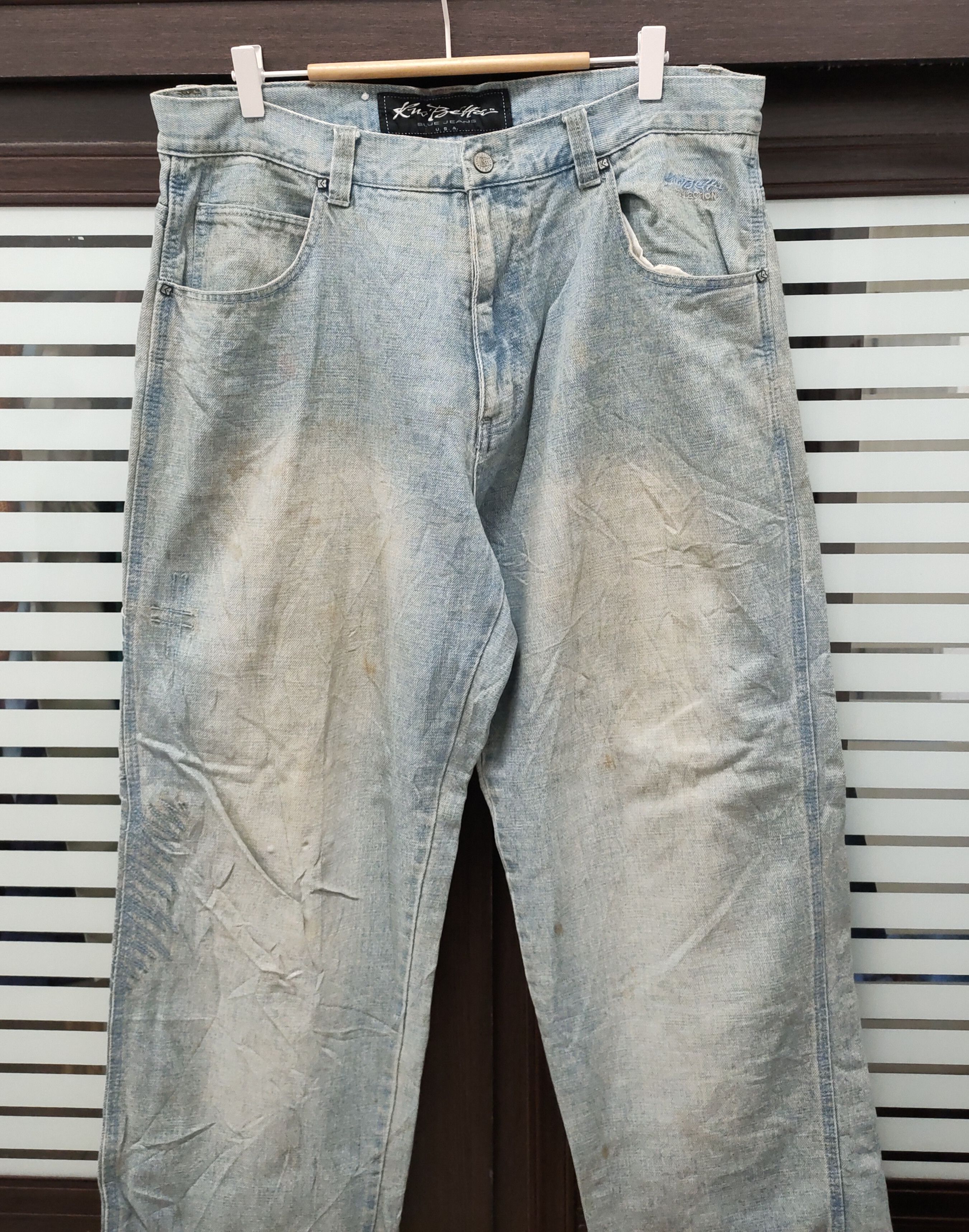 Vision Streetwear 💥90's Baggy Kno.Betta Blue Jeans U.S.A 💥 Size US 36 / EU 52 - 2 Thumbnail