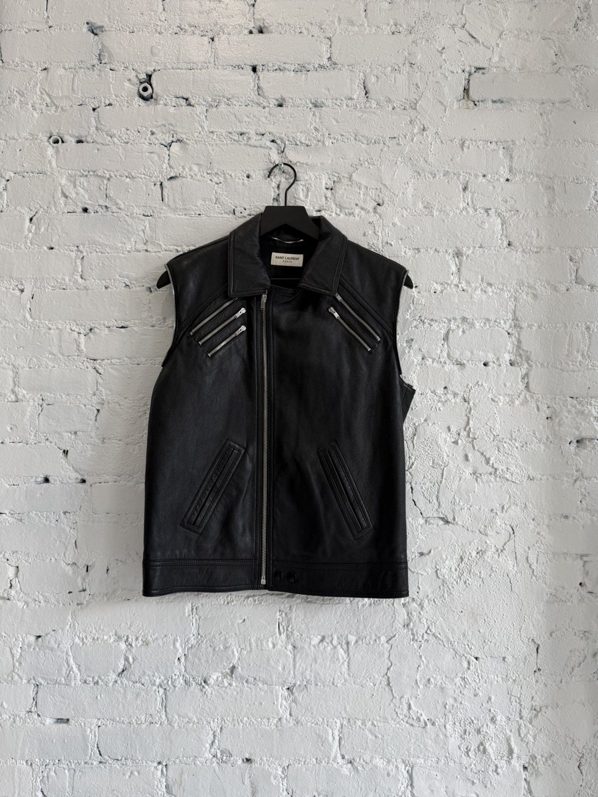 Saint Laurent Paris F/W 2015 SAINT LAURENT MULTI ZIP LEATHER JACKET Size US M / EU 48-50 / 2 - 2 Thumbnail