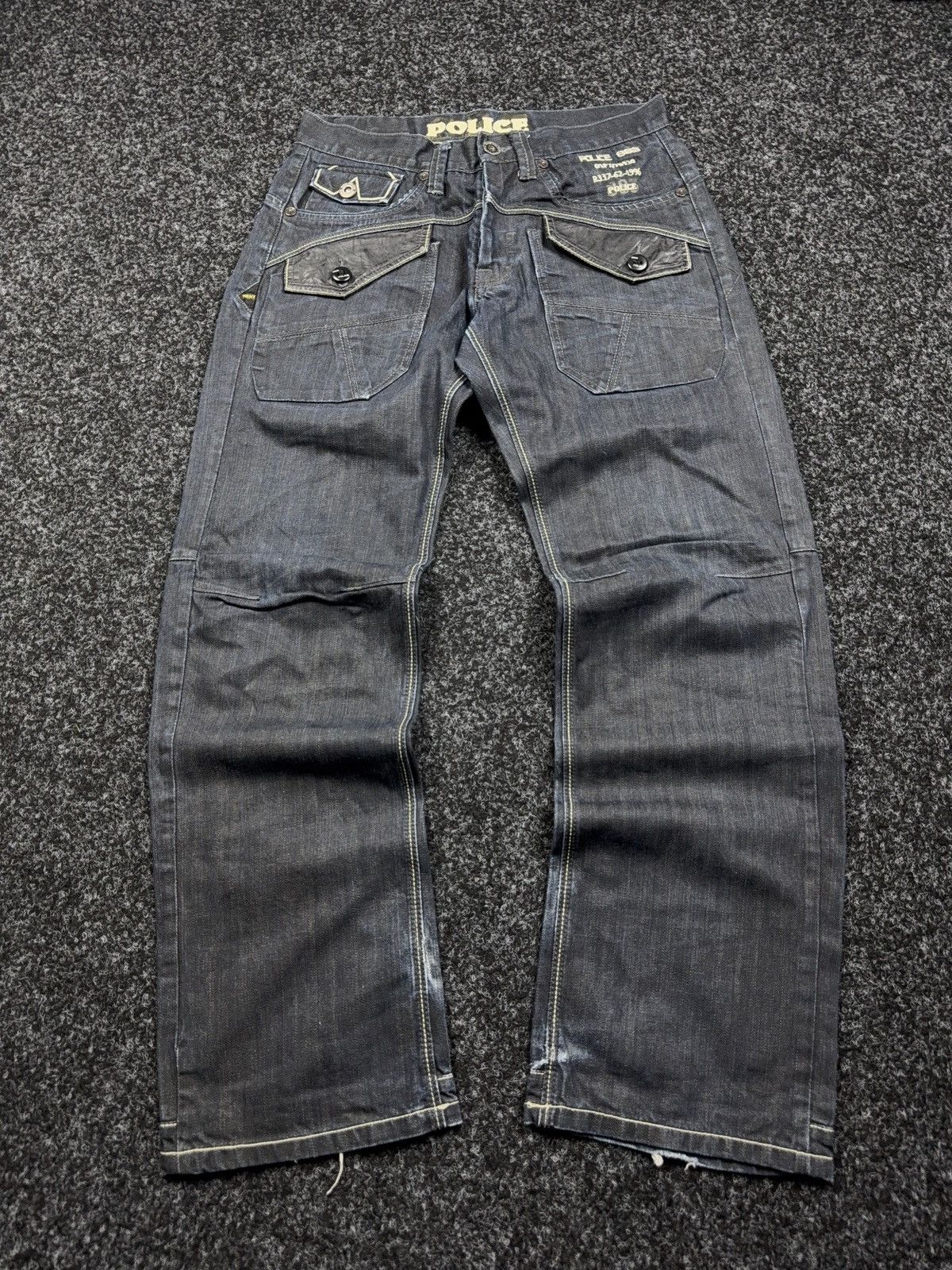 Japanese Brand Y2K Japanese Police G-Star style 00s Retro Dark Denim Jeans Size US 32 / EU 48 - 1 Thumbnail