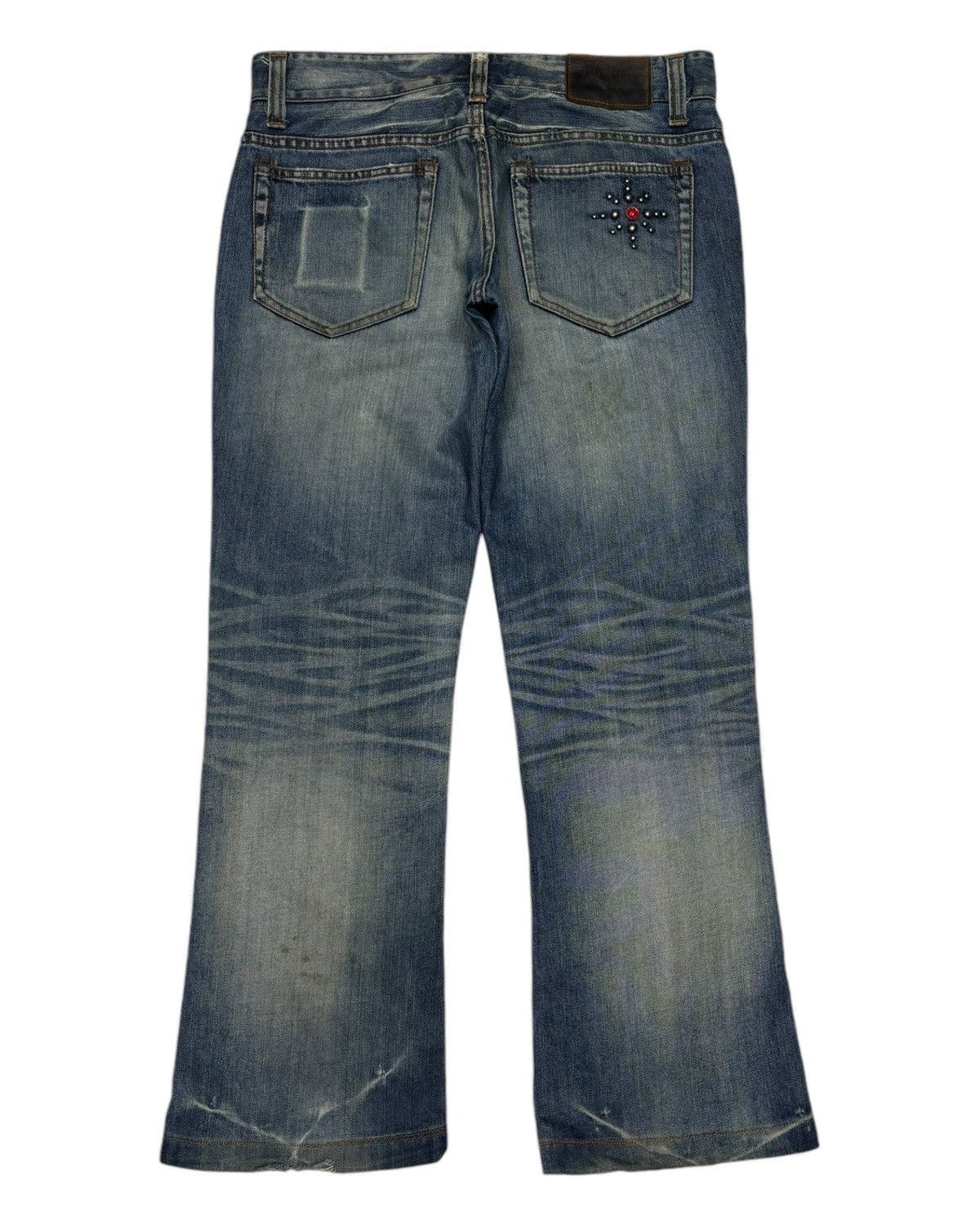 Japanese Brand 💥FLARE💥SANFORD FLARED DISTRESS DENIM JEANS Size US 33 - 8 Thumbnail
