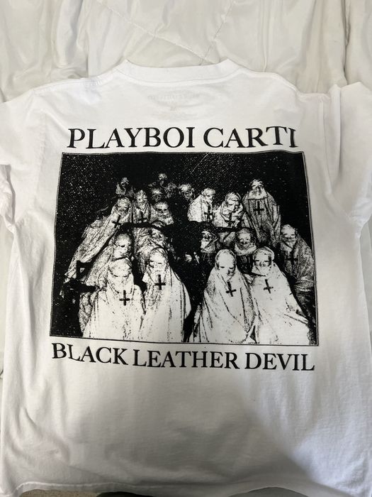 Travis Scott Black leather devil tshirt Grailed