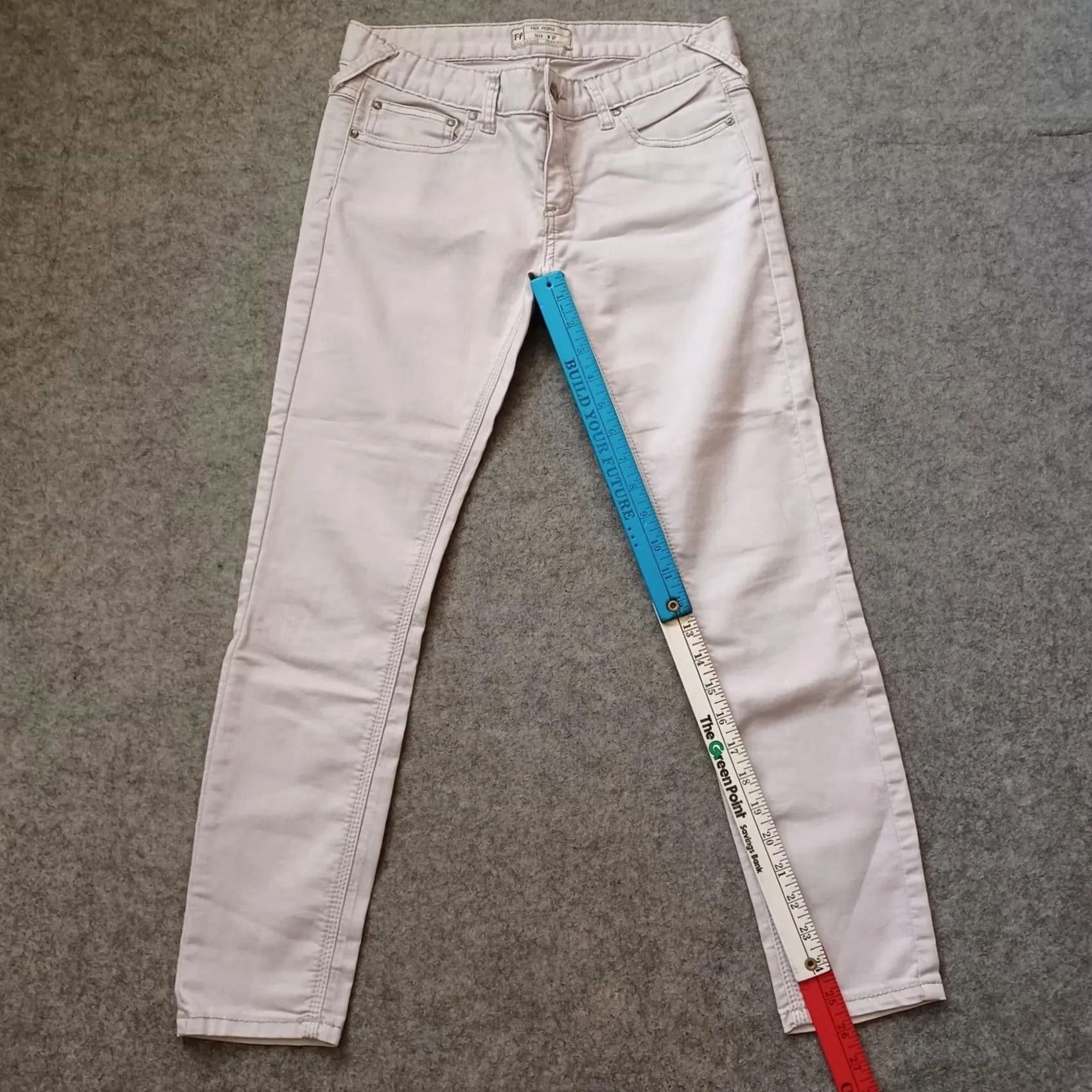 Free People Free People Jeans Womens 27 Beige Low Rise Skinny Stretch Pants Jeans Size 27" / US 4 / IT 40 - 4 Thumbnail