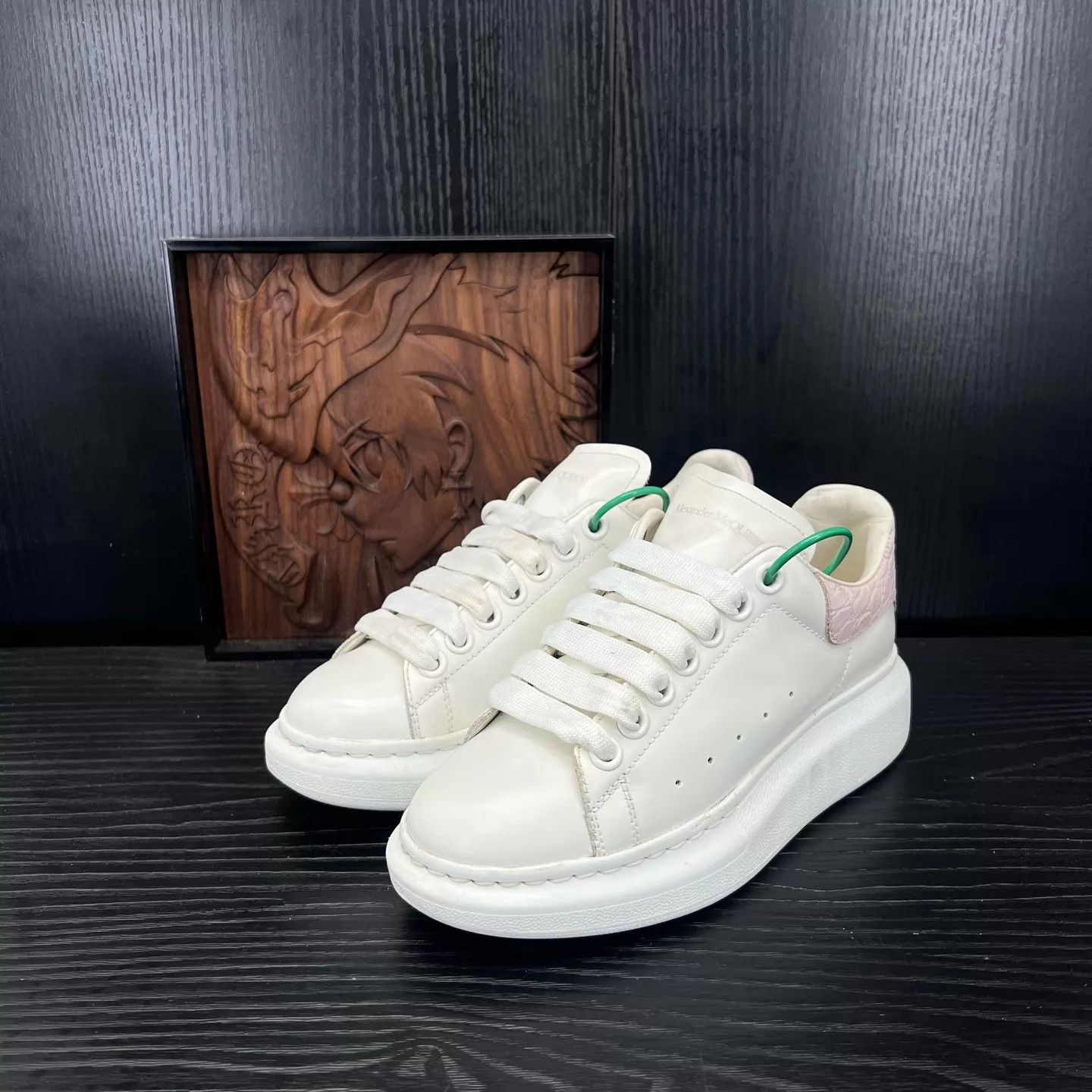 Alexander McQueen McQueen Croc-Embossed White & Pink 36 Size US 5.5 / IT 35.5 - 1 Thumbnail
