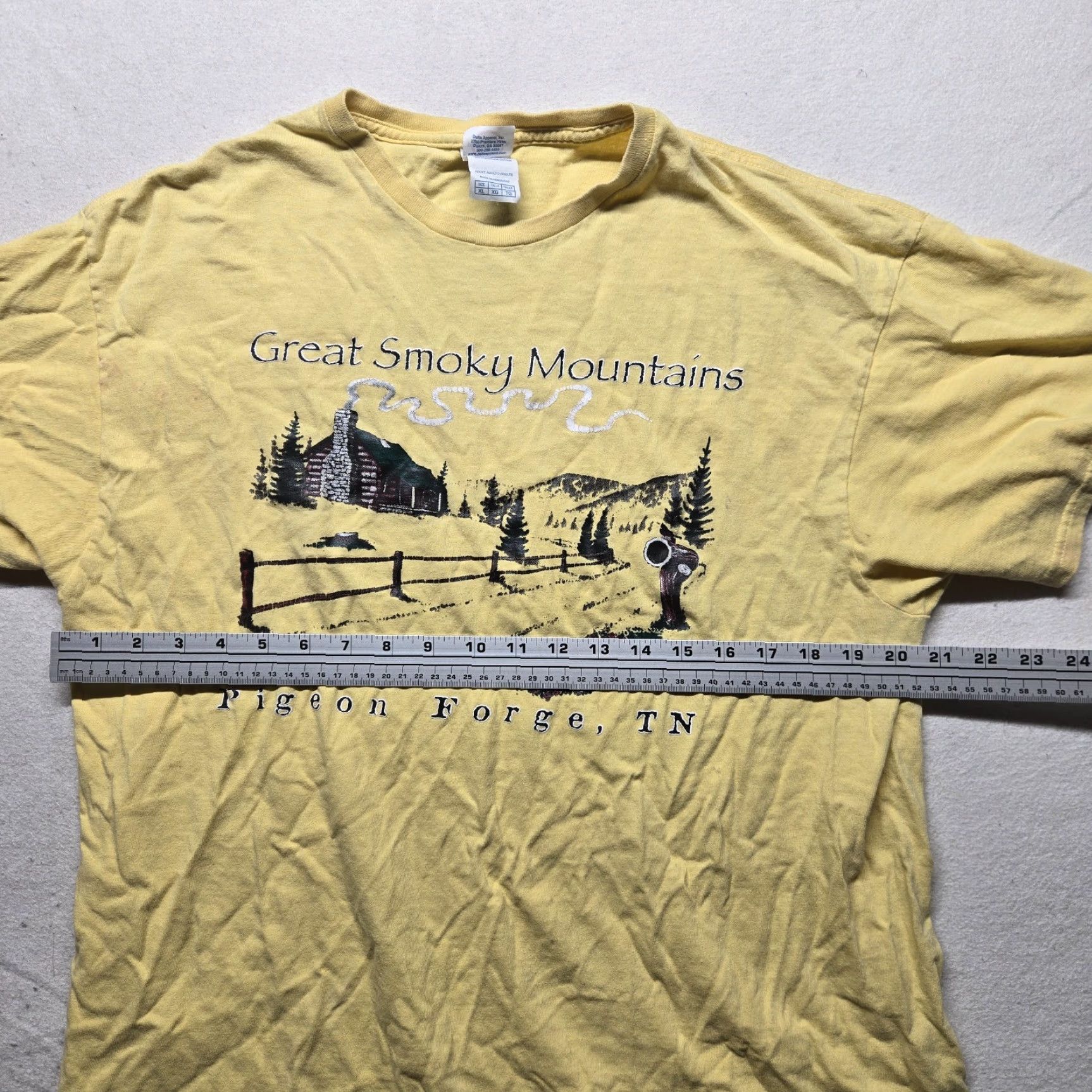 Delta Delta Great Smoky Mountains Yellow T-Shirt Men's XL Crew Neck Short Sleeve Size US XL / EU 56 / 4 - 4 Thumbnail