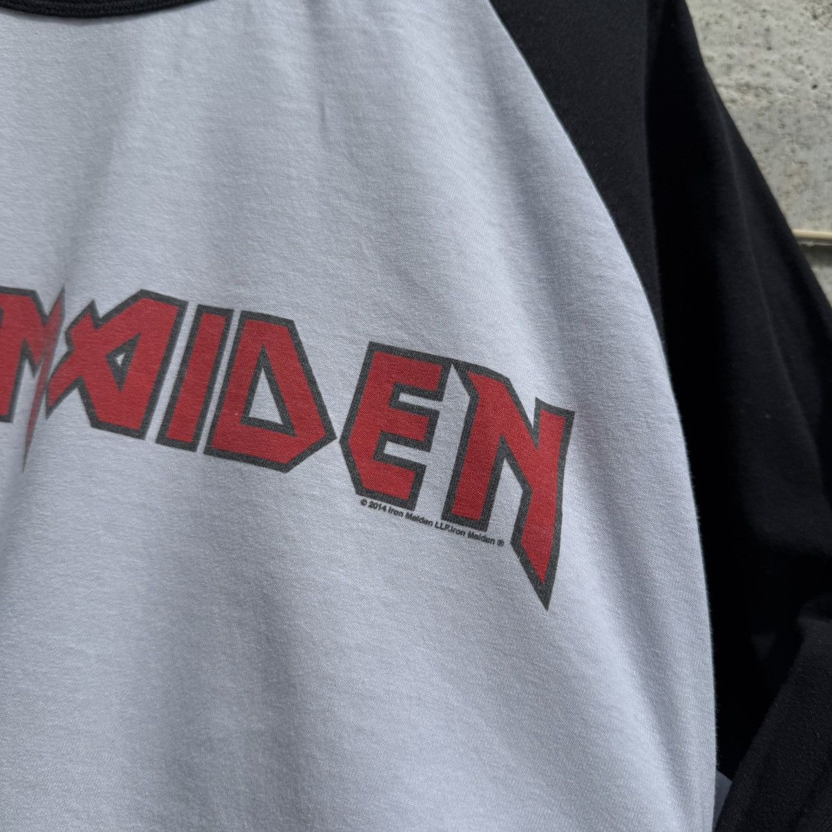 Iron Maiden 2014 Iron Maiden Vintage Raglan Cropped Longsleeve Metal Size US XL / EU 56 / 4 - 5 Thumbnail