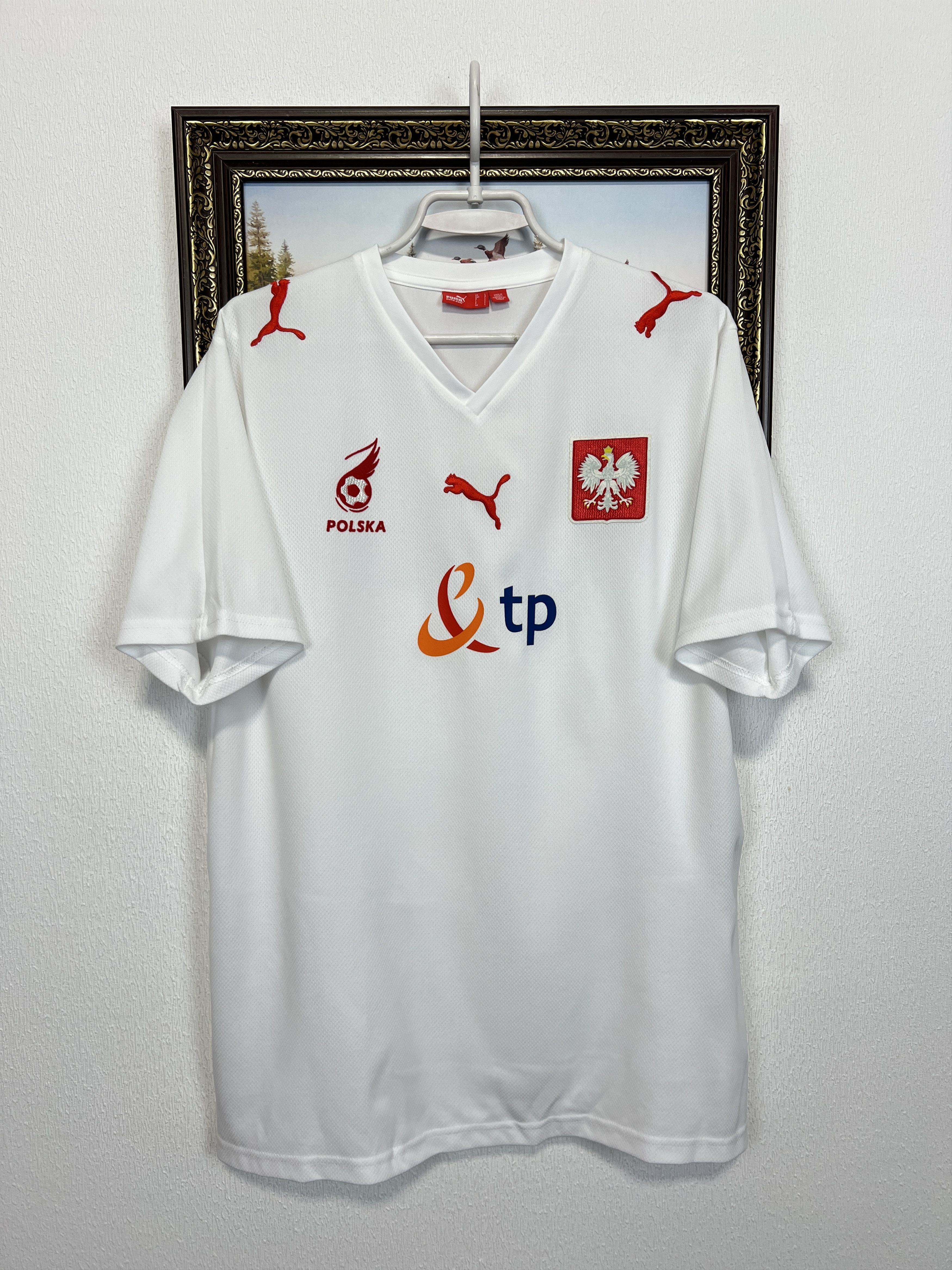 Puma Poland Home football shirt 2008 Soccer Puma Jersey Trikot Size US L / EU 52-54 / 3 - 1 Thumbnail